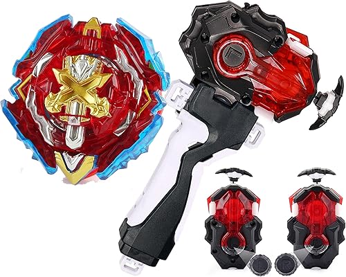 Gaming Top Toys B-184 - Juego de lanzador Bey Battling Tops Burst BU B-200 Xiphoid Xcalibur Xanthus Sword'-1 Bay Blades para 8-12 lanzador izquierdo