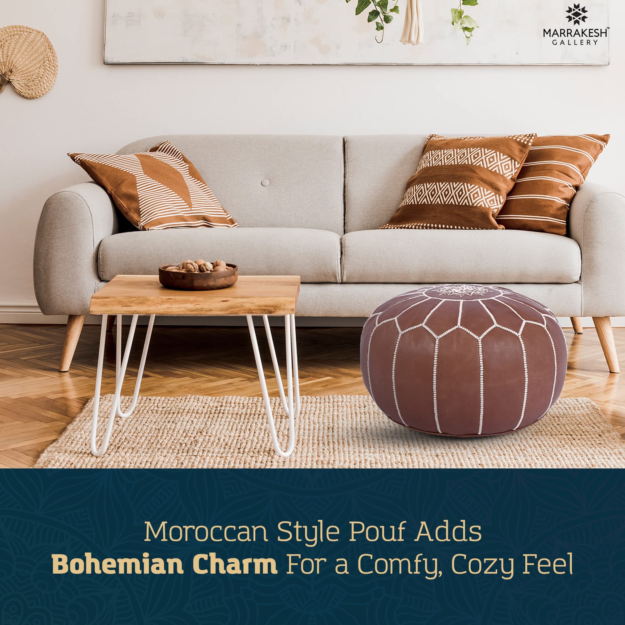 Amazon｜Marrakesh Gallery モロッコのプーフカバー - ラウンド&ラージ