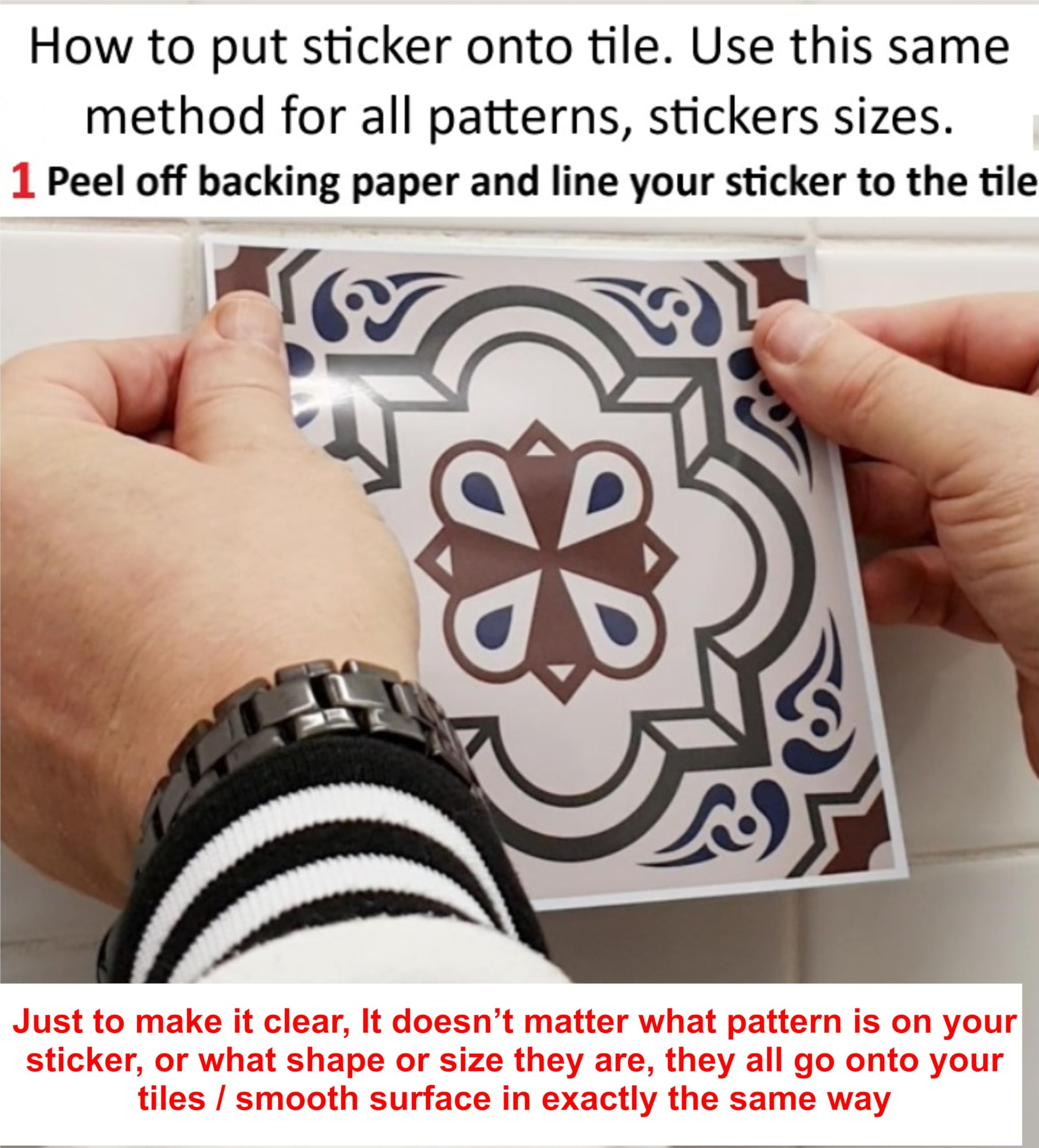 16 X Grey Pattern Mosaic Tile Stickers For 200mm X 250mm / 20cm X - View #2