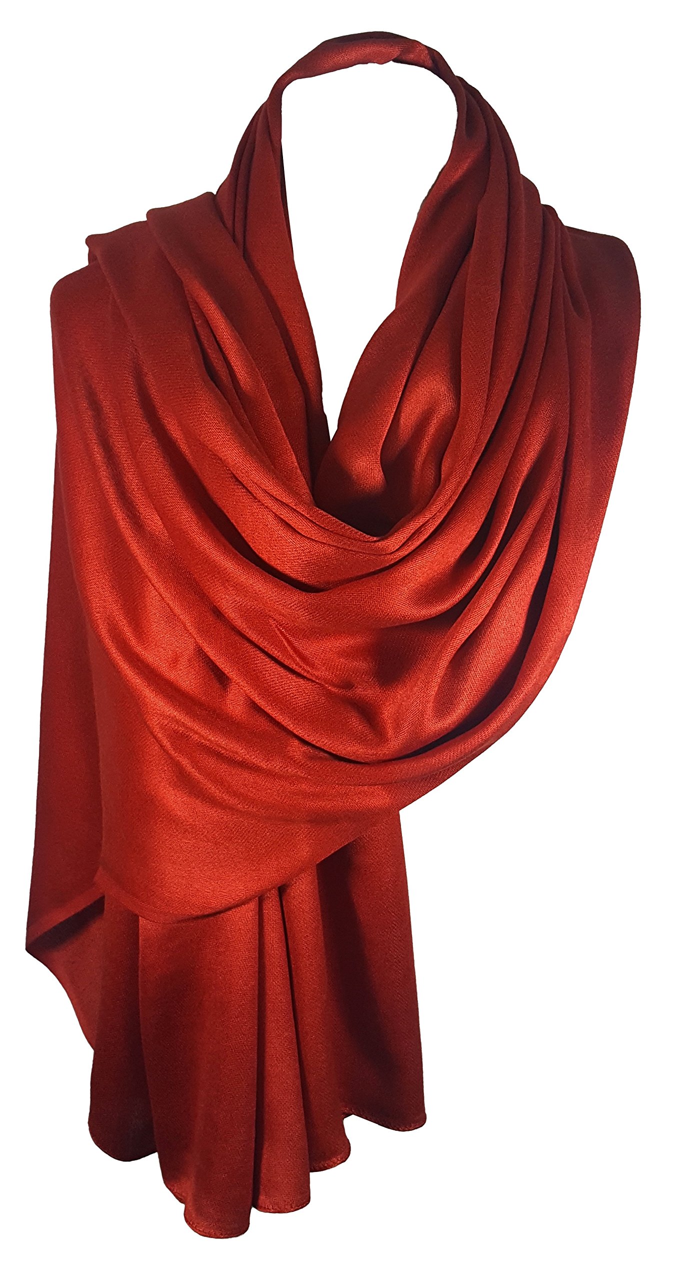World of Shawls Luxuriously Smooth and Silky Large SATIN Shawl/Scarf/Wrap/Throw (Smooth Red)