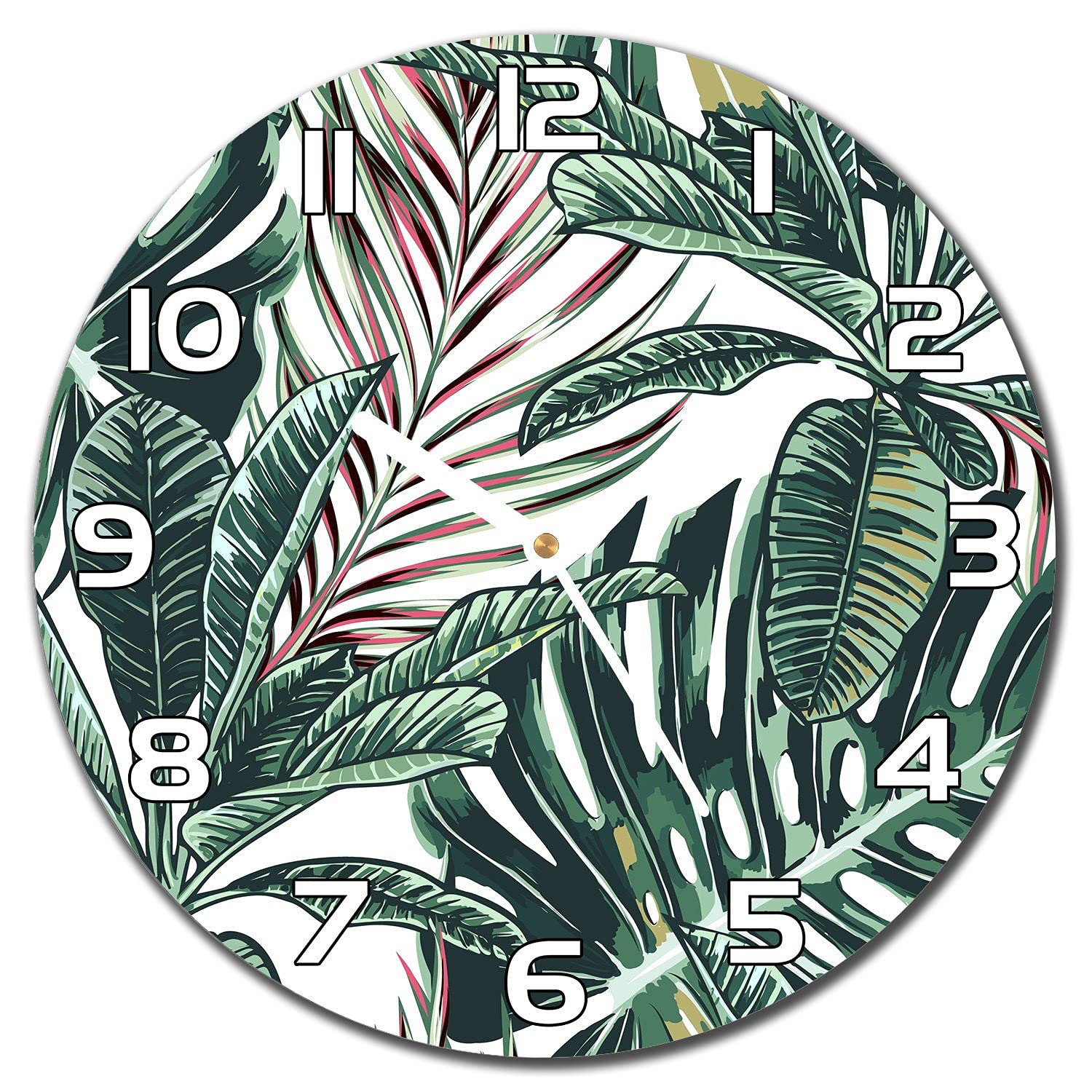 Horloge en verre lisible aiguilles blanches 30 cm anti-humidité pour cuisine