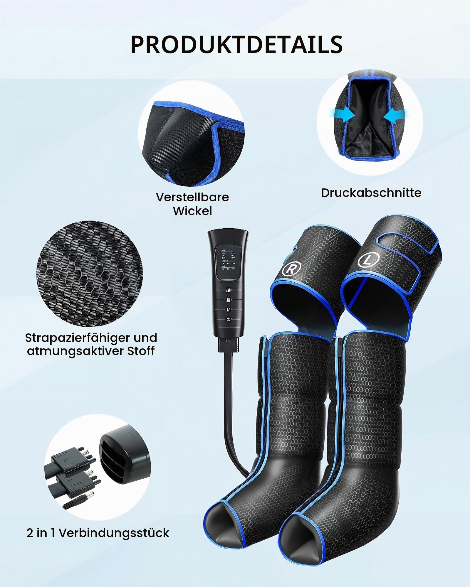 COMFIER Beinmassagegerät mit Wärme und Kompression, 3-in-1 Fuß- und Beinmassagegerät, 6 Modi, 3 Intensitätsstufen und Wärmetherapie, Geschenke für Mama und Papa