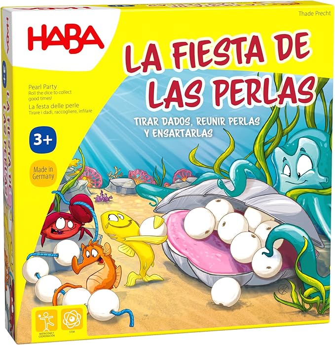 HABA 305870 - La Fiesta de las Perlas, juego de ensartar a partir de 3 años