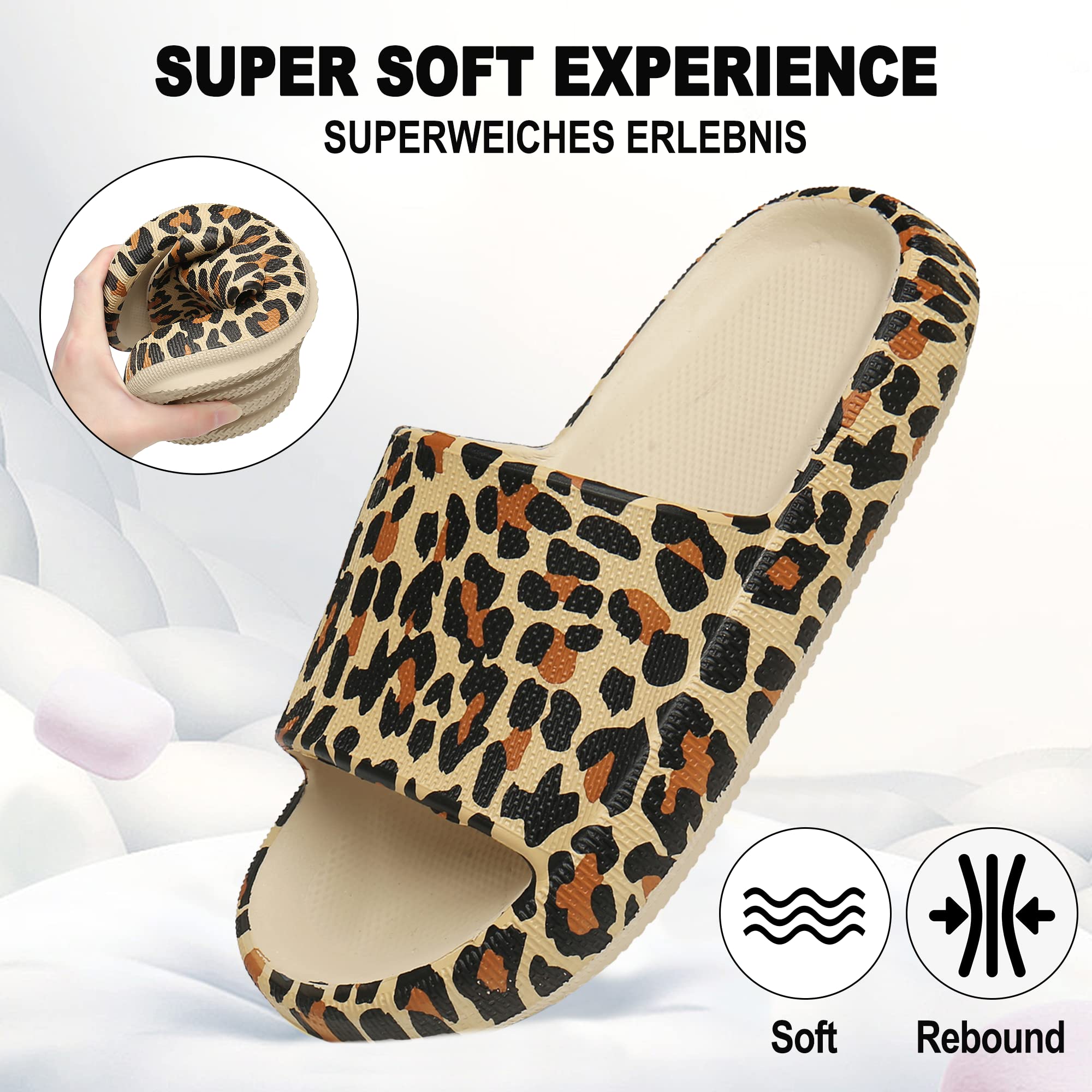 Geweo Ciabatte Nuvola Donna Uomo Comode Pantofole da Casa EVA Super Morbide Ciabatte Piscina Doccia Antiscivolo Slippers Asciugatura Rapida Sandali da Mare con Fibbie Regolabili Unisex