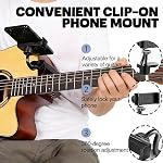 Magnetic Guitar Phone Holder with Telescopic Clamp - Adjustable String Instrument Phone Mount for Classical/Acoustic/Electric Guitars, Basses, Ukuleles (6-10cm), Easy to Install