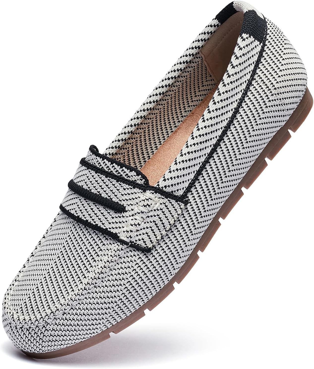 Loafers for Women Comfortable Dressy Casual Work Flats Lightweight & Breathable Slip On Walking Shoes Knit