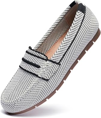 Cvistpieo Loafers for Women Comfortable Dressy Casual Work Flats Lightweight & Breathable Slip On Walking Shoes Knit