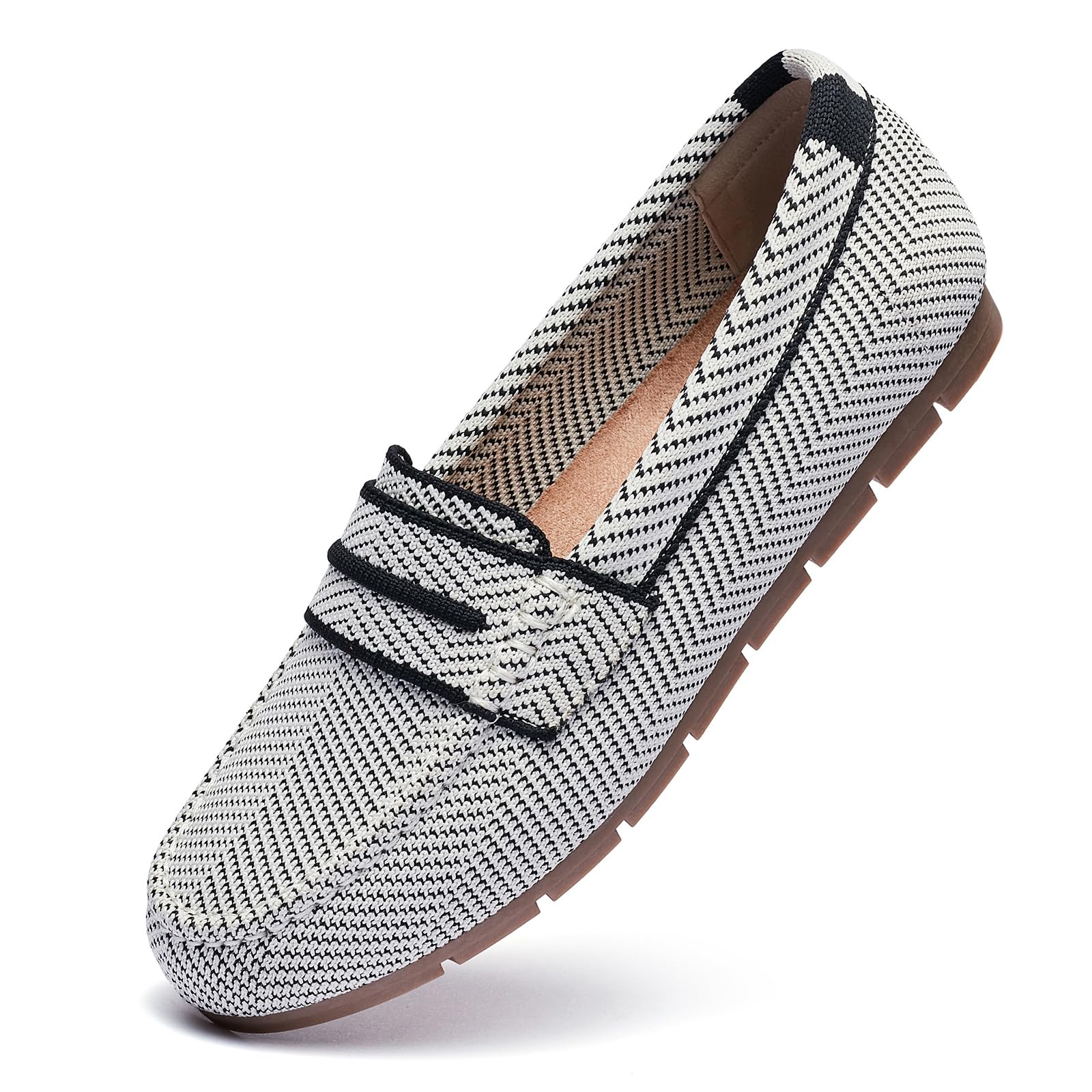 CvistpieoLoafers for Women Comfortable Dressy Casual Work Flats Lightweight & Breathable Slip On Walking Shoes Knit