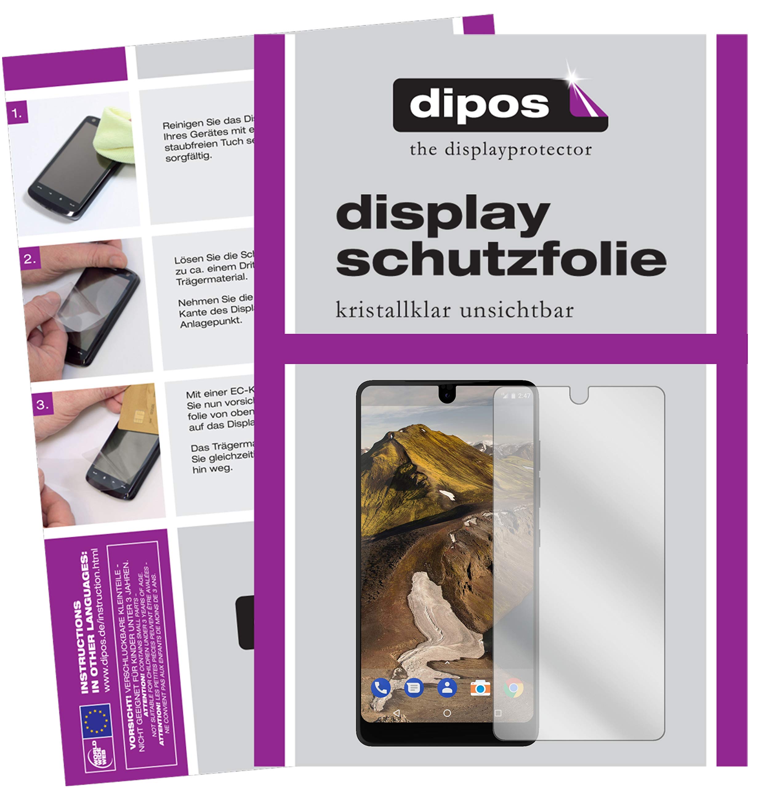 dipos I 2X Pellicola Protettiva Compatibile con Essential Phone