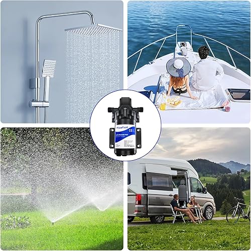 Miniatura 6 de Bomba de diafragma de presión de agua de 110 V CA para casa, bomba de transferencia de agua dulce de 45 PSI 4GPM con enchufe, bomba de agua
