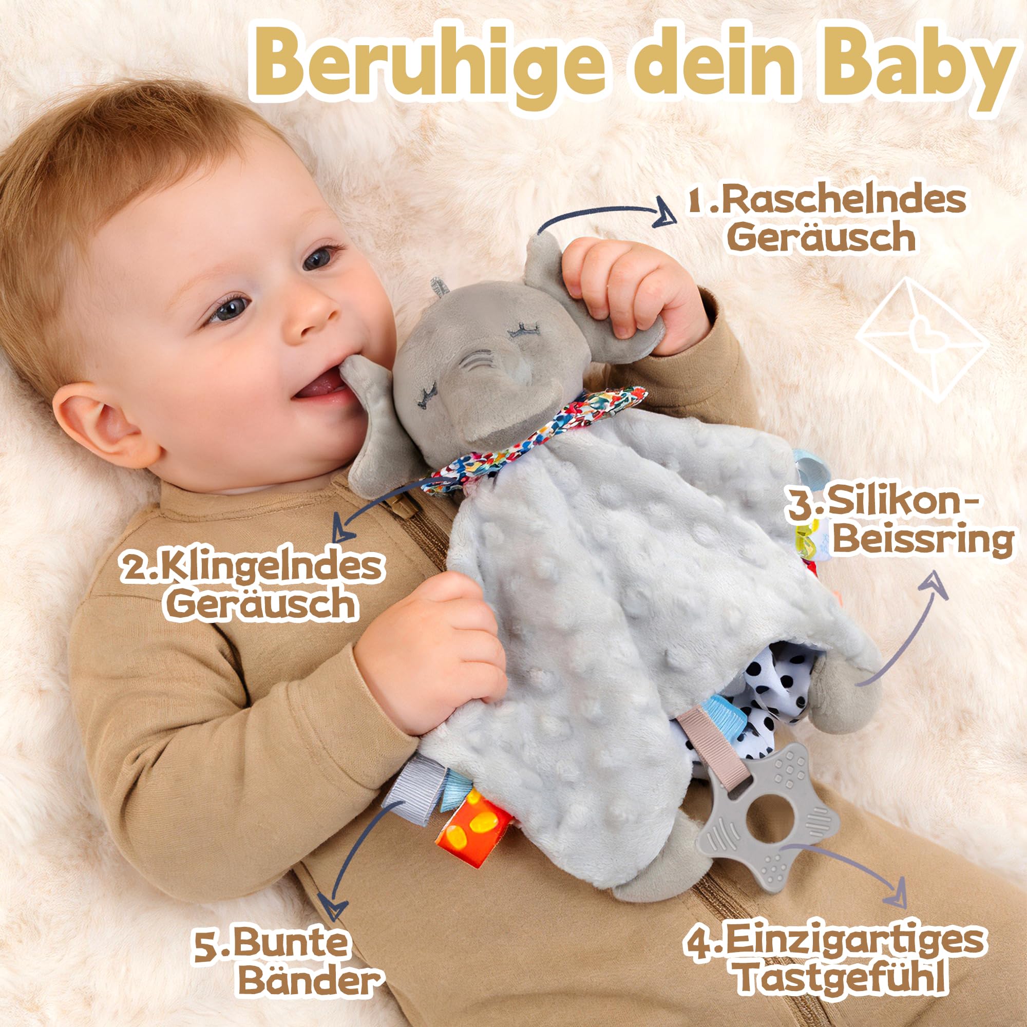 Regalo de bebé de 30 piezas - Cesta de regalo grande, ideal como regalo de recién nacido para niños y niñas. Incluye: toalla de baño con capucha, juego de bebé, peluche, sonajero, peine y tarjeta de