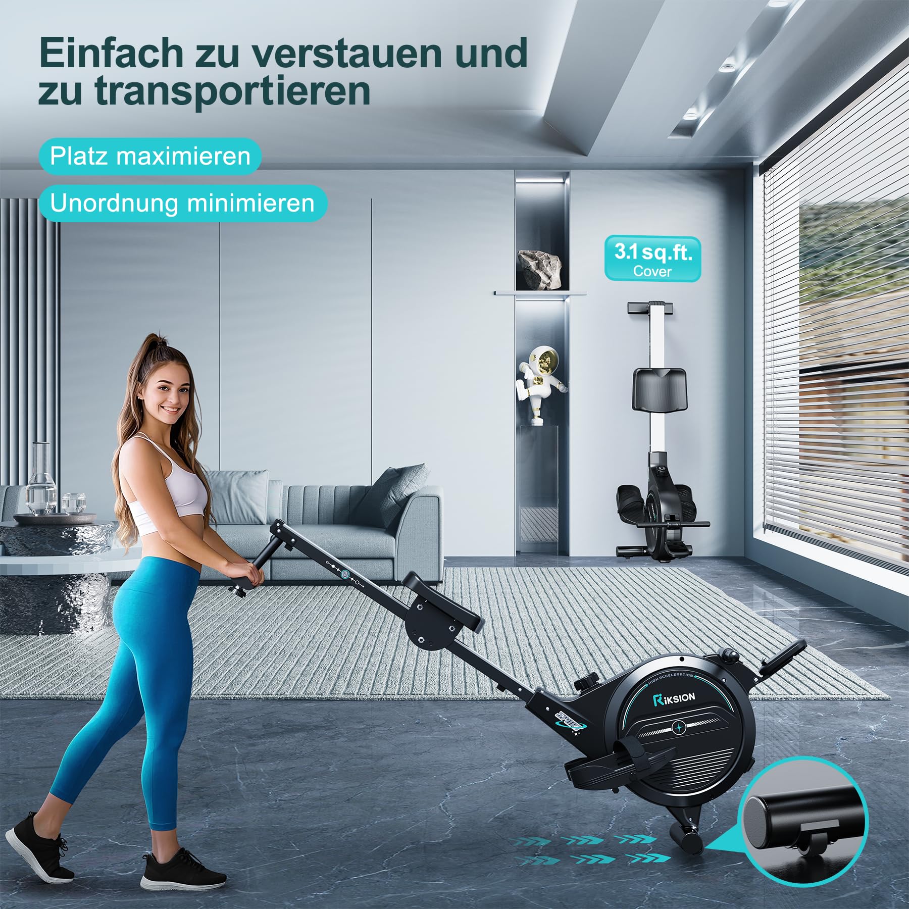 [2026 Neu] Rudergerät für Zuhause mit Magnet-Fitnesstrainer,Rudergerät 16 Stufen Widerstand, Indoor-Gerät für das Home-Gym, Cardio-Trainingsgerät, 160 kg Kapazität mit LCD-Monitor