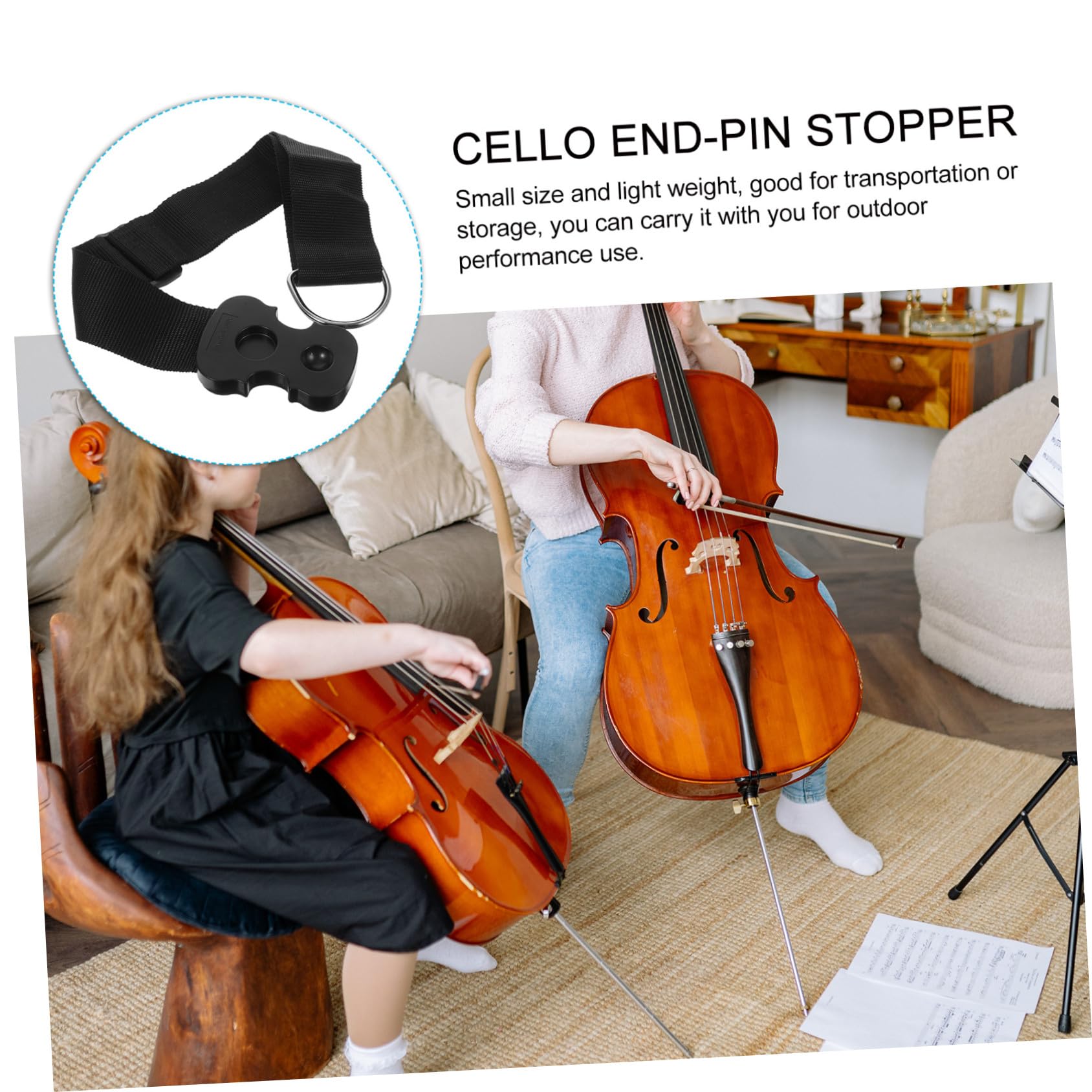 GLEAVI Rock Stop Cello Rutschfester Cello-Stachelstopper - Rutschfeste Matte Mit Riemen Für Leistung