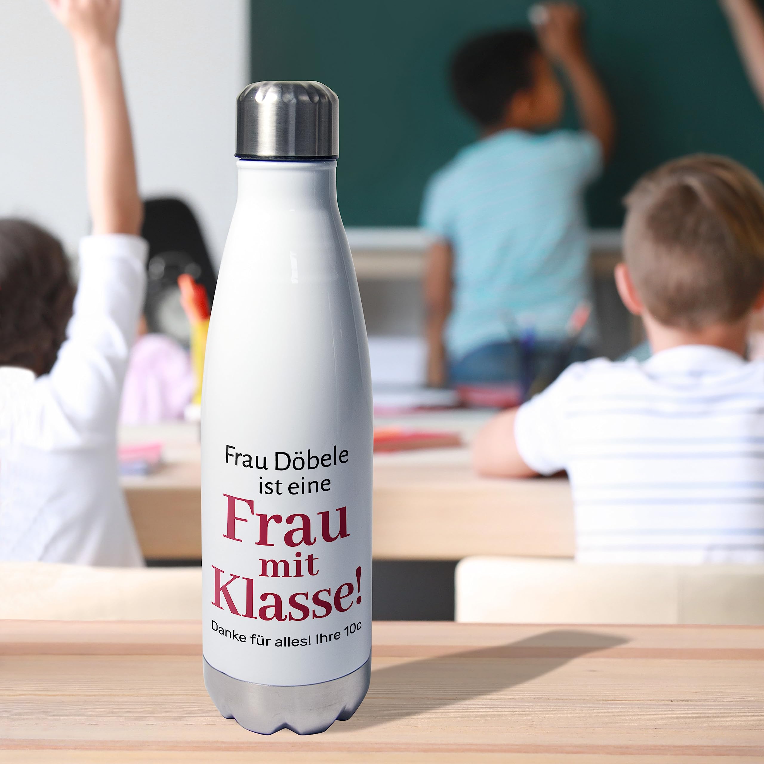 Bokon Edelstahl-Trinkflasche 500 Ml – Doppelwandig, Isoliert, Auslaufsicher (perfekt Als Personalisierungs-Geschenk)