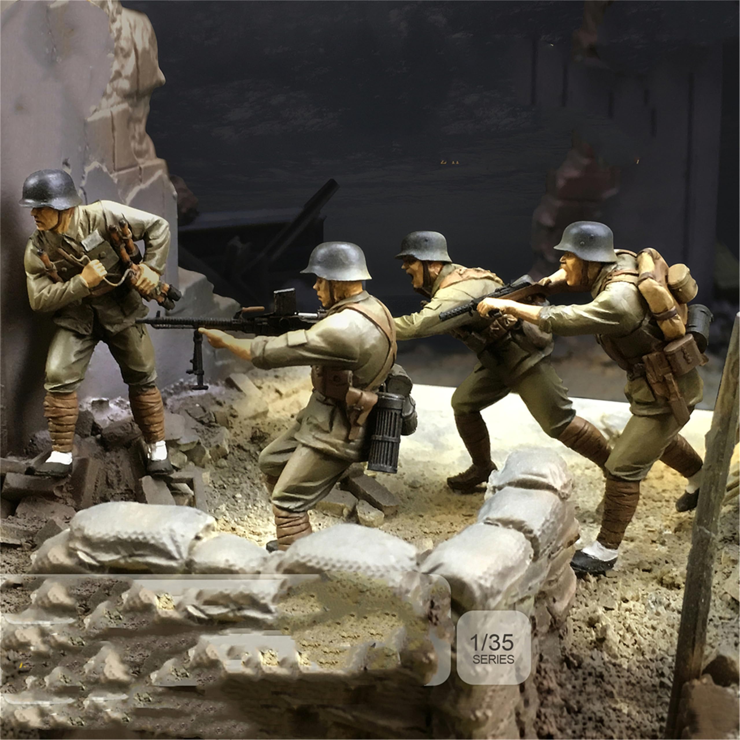 1/35 Kit de Modelo de Soldado en Resina, sin Pintar y sin Montar (4 Figuras) //l2b5J29