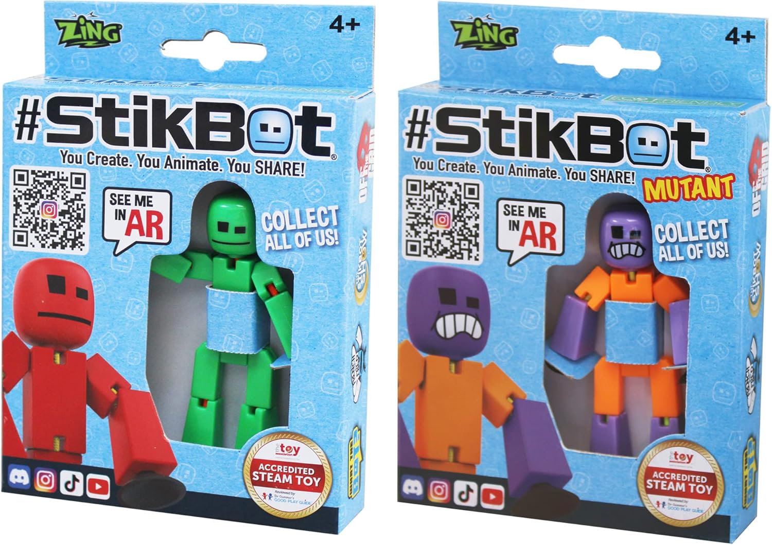 StikBot Figure Pack of 2, Blind Assorted Toys & Games
