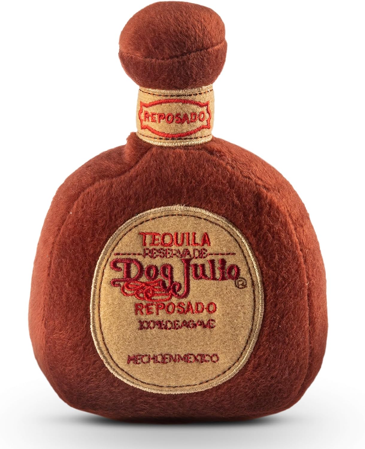 Dog Diggin Designs Dog Julio Tequila Plush Dog Toy | Luxury-Inspired Parody Tequila Bottle Dog Toy with Squeaker, Soft Plush Novelty Dog Toy – Shaken, Not Stirred!