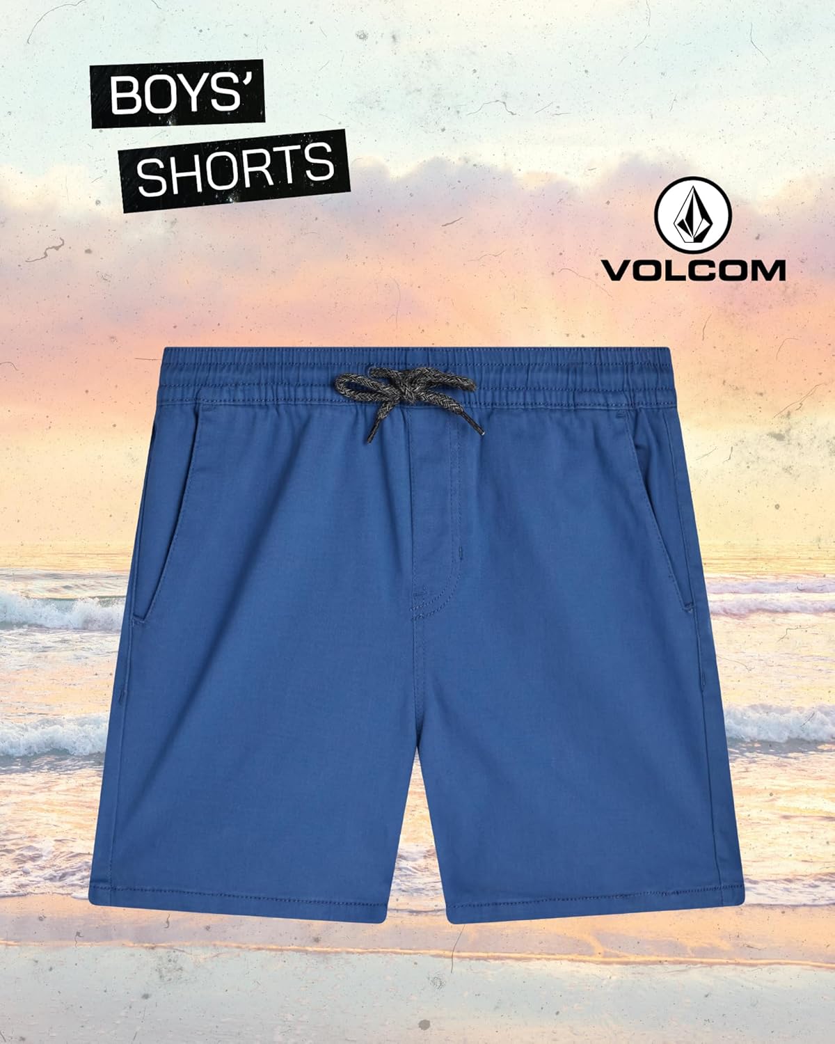 Volcom Boys Shorts - Stretch Twill Flat Front Pull On Chino Shorts for Boys - Casual Uniform Golf Short with Drawcord Waist - Image 2