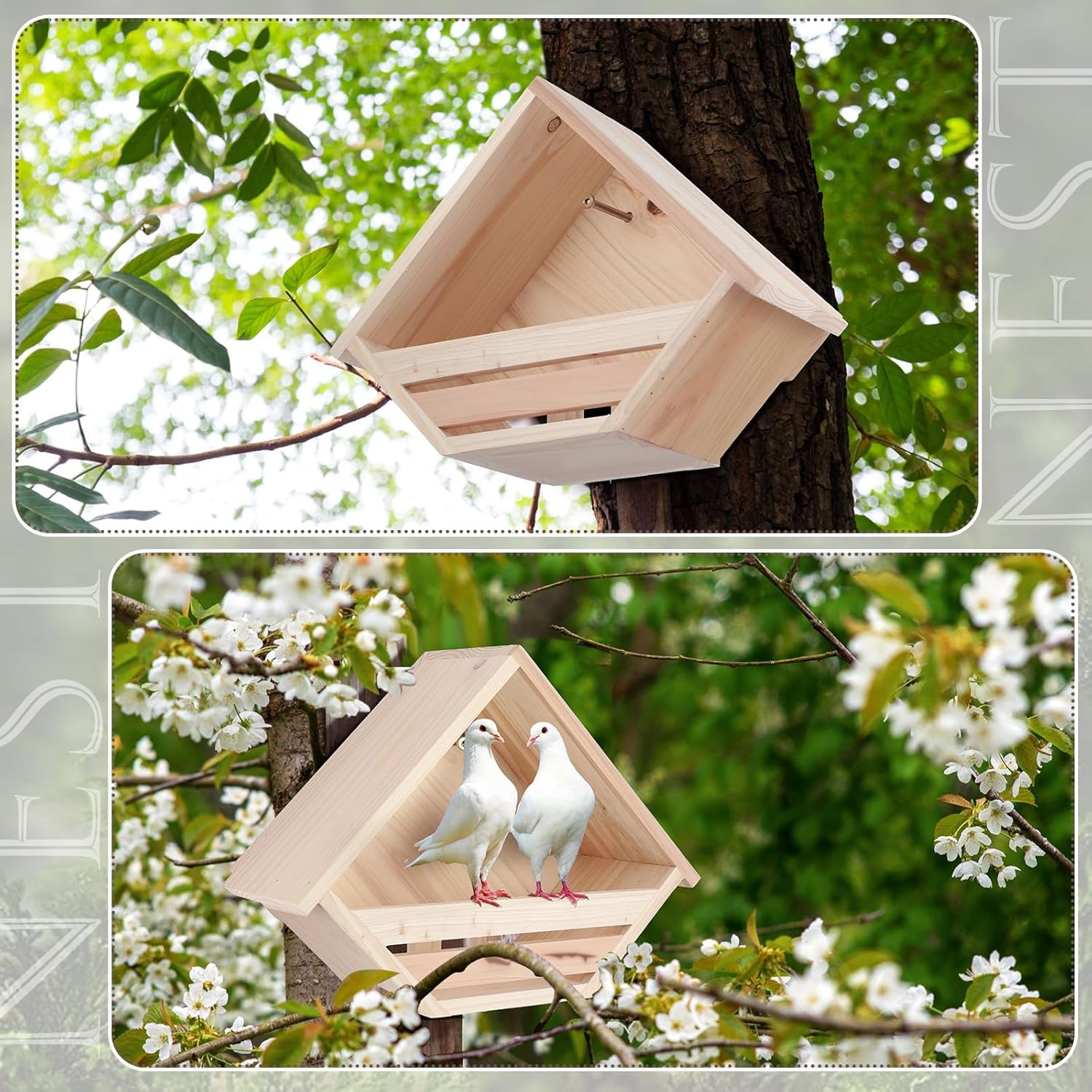 Cedar Dove Nesting Box Dove House Nest for Bird Pigeon Outside Doves Nesting and Roosting Platform Garden Decoration