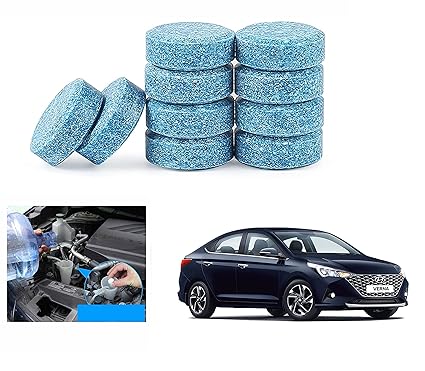 Asryd Car Wiper Detergent Effervescent Tablets Auto Windshield Cleaner Glass Tablets| Better Visibility | Safer Driving | Made in India | for Hyundai Verna (10 Tablets)