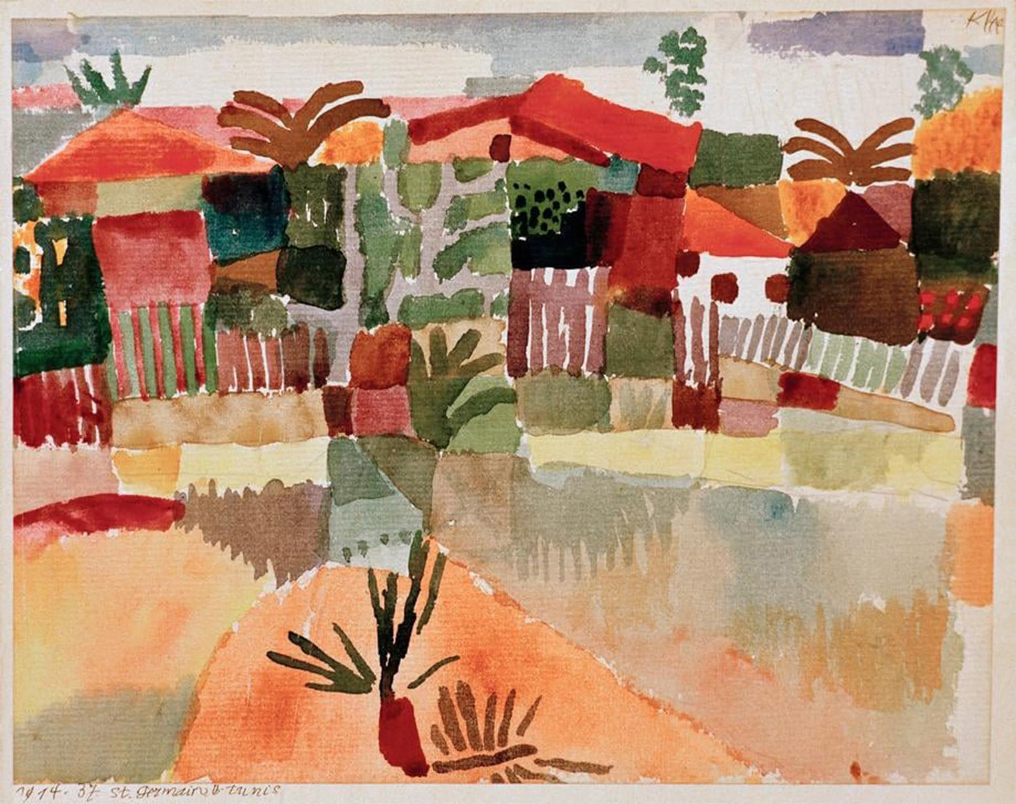 POSTERIIk Vintage Classic Picture Landscape Artwork St Germain b Tunis by Paul Klee Portrait Canvas Painting for Office Home Decor 60x90cm