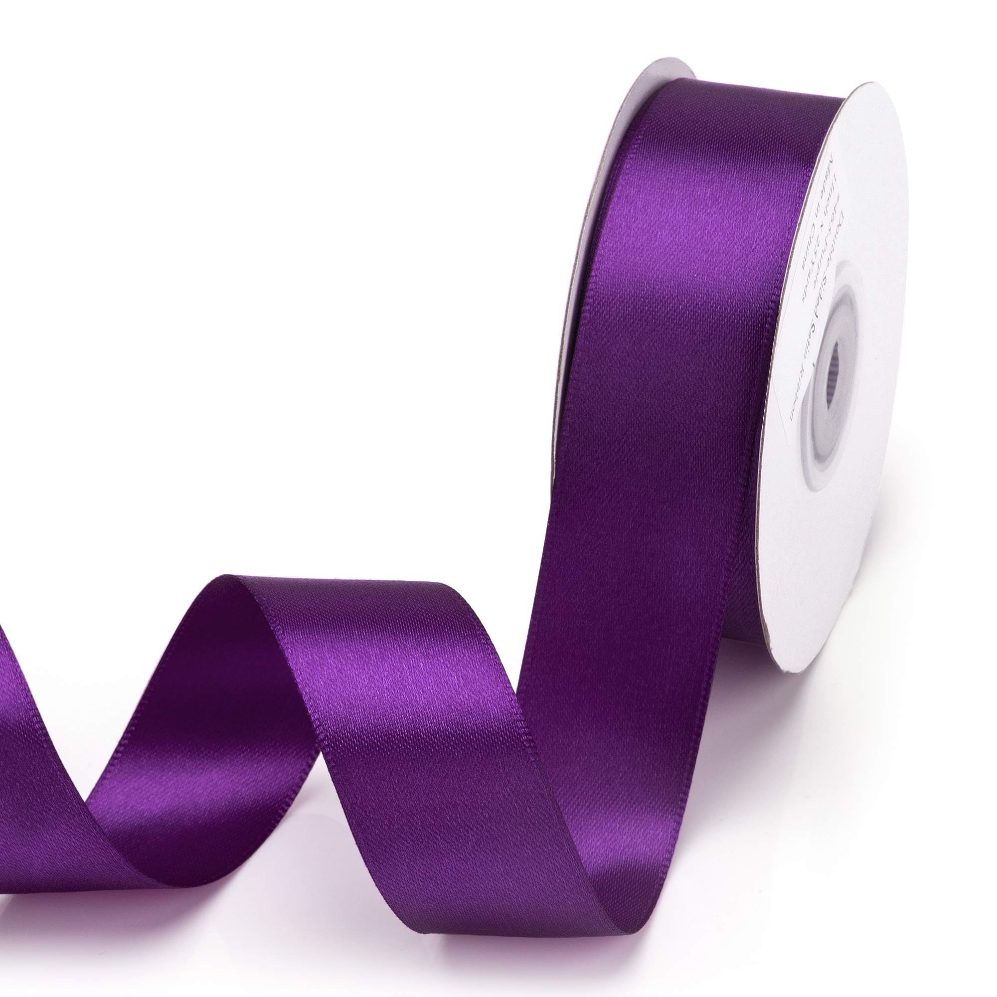 IHKIHKFILAN Double Face Satin Ribbon in Purple (25 mm x 22.86 m) Matt Shiny Gift Ribbon