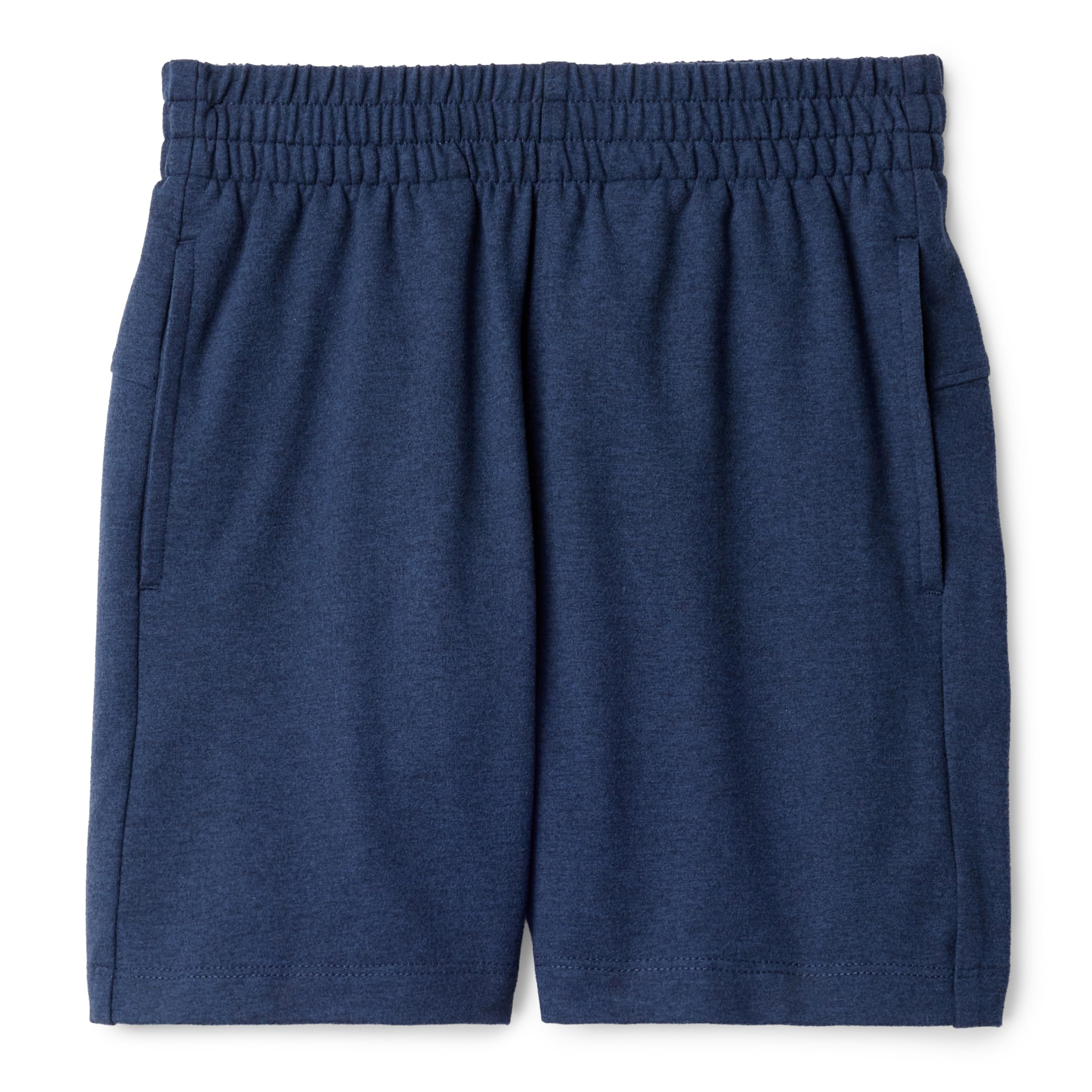 Amazon Essentials Boys' Athletic Regular-Fit Casual Shorts with Pockets, Soft Performance, Space Dye Navy, 10 Years