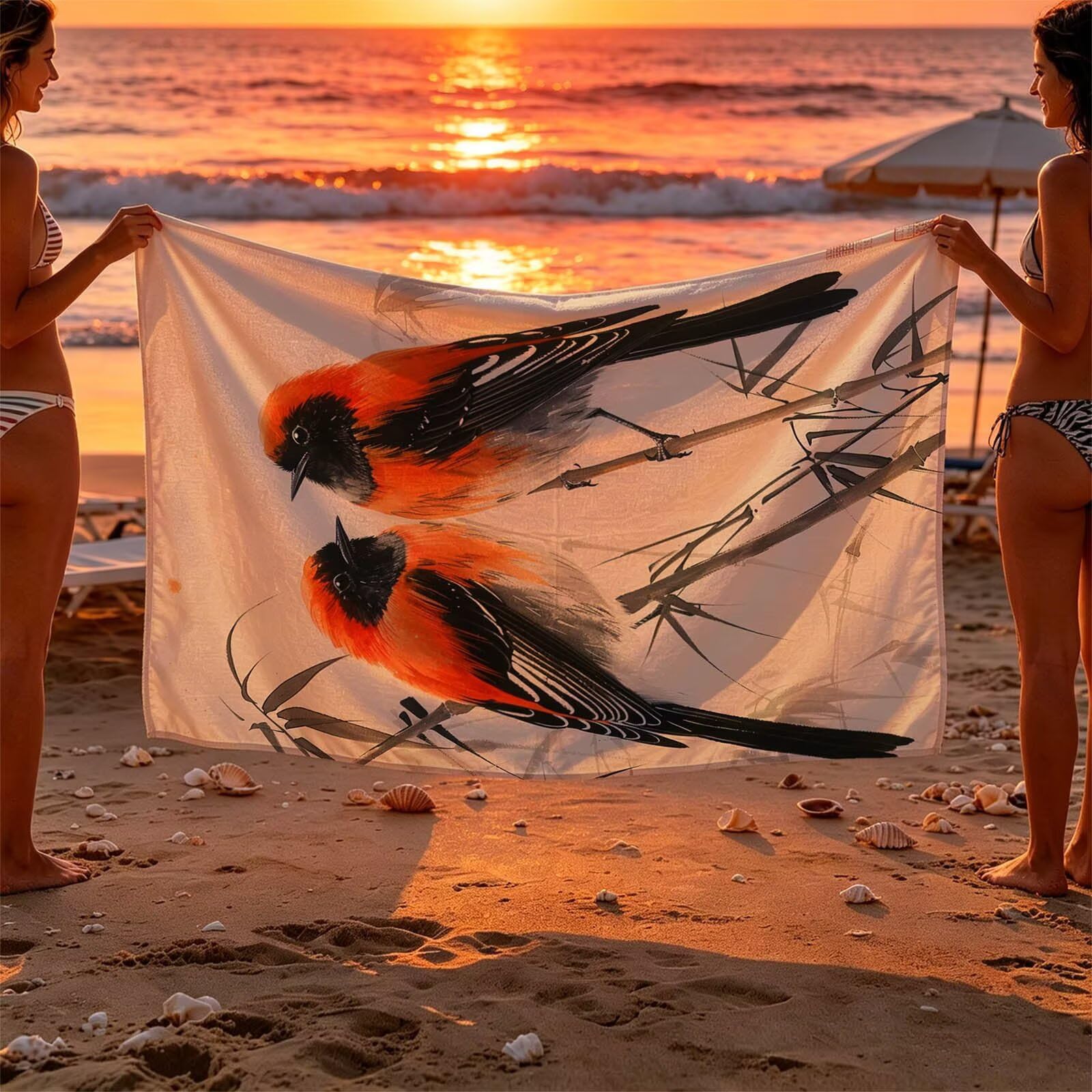 Pájaro Toalla Playa 160x220 Resistente a la arena Secado rápido Ligero, Toalla Playa Grande 220 x 160cm Suave Cómodo como Gym Yoga Sauna Toallas Baño Grandes Exterior Travel Essentials Animal XTLS7877