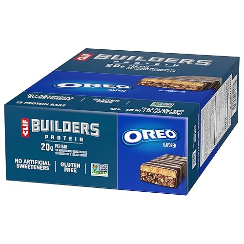 Miniatura 11 de CLIF BUILDERS Barras de proteínas, saborizadas con OREO, 0.71 onzas de proteína a base de plantas, sin gluten, sin OMG, baja glucémica, sin