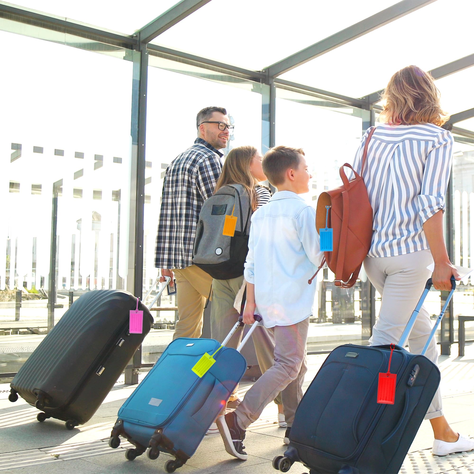 50 sztuk etykiet bagażowych, walizek, torby podróżnej i bagażu, etykiety identyfikacyjne, niezbędne etykiety podróżne firmy Sodsay (różowe)