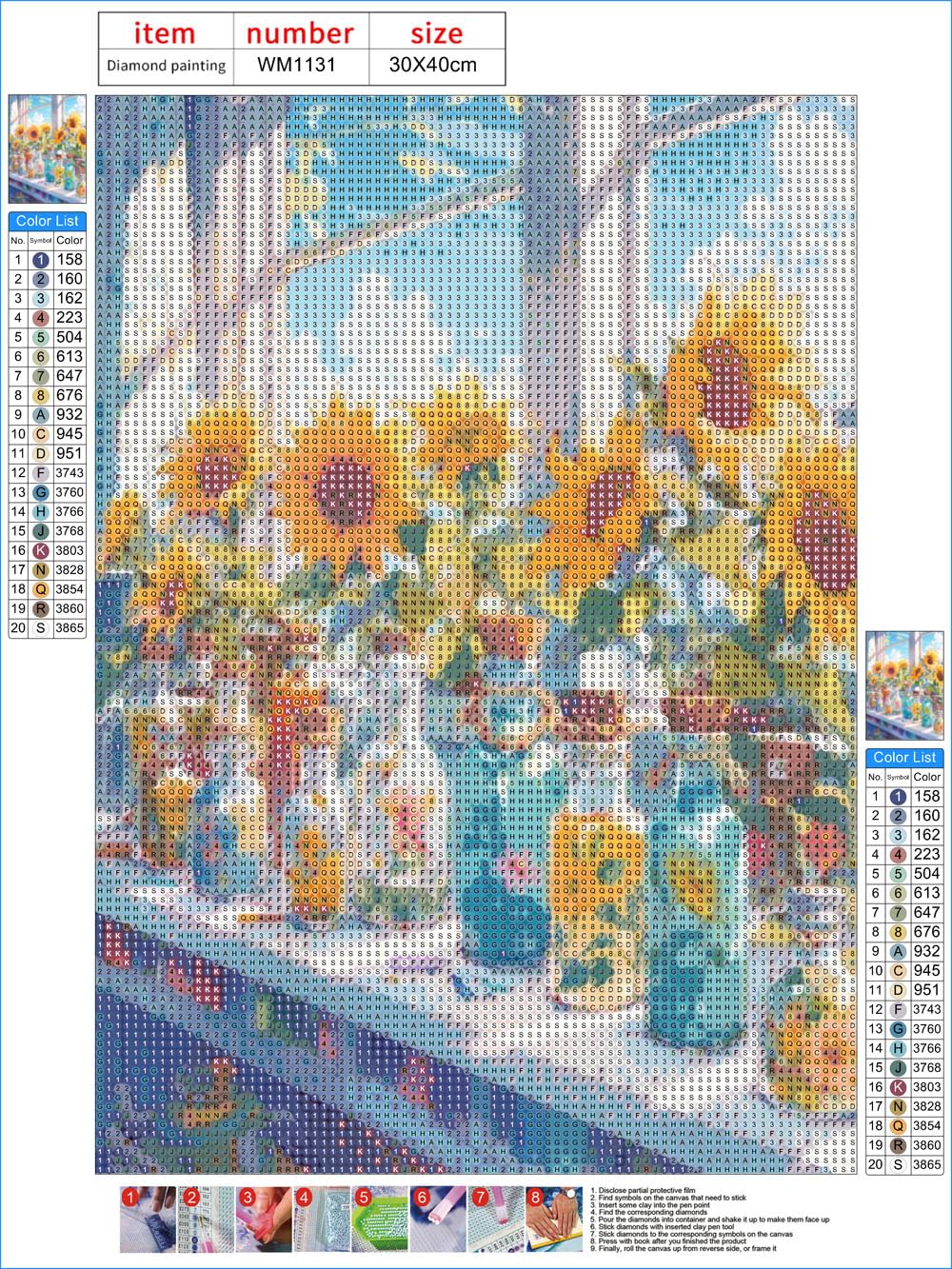 Amazon.co.jp: LEADINTOP ダイヤモンドアート ひまわり 花 30X40cm