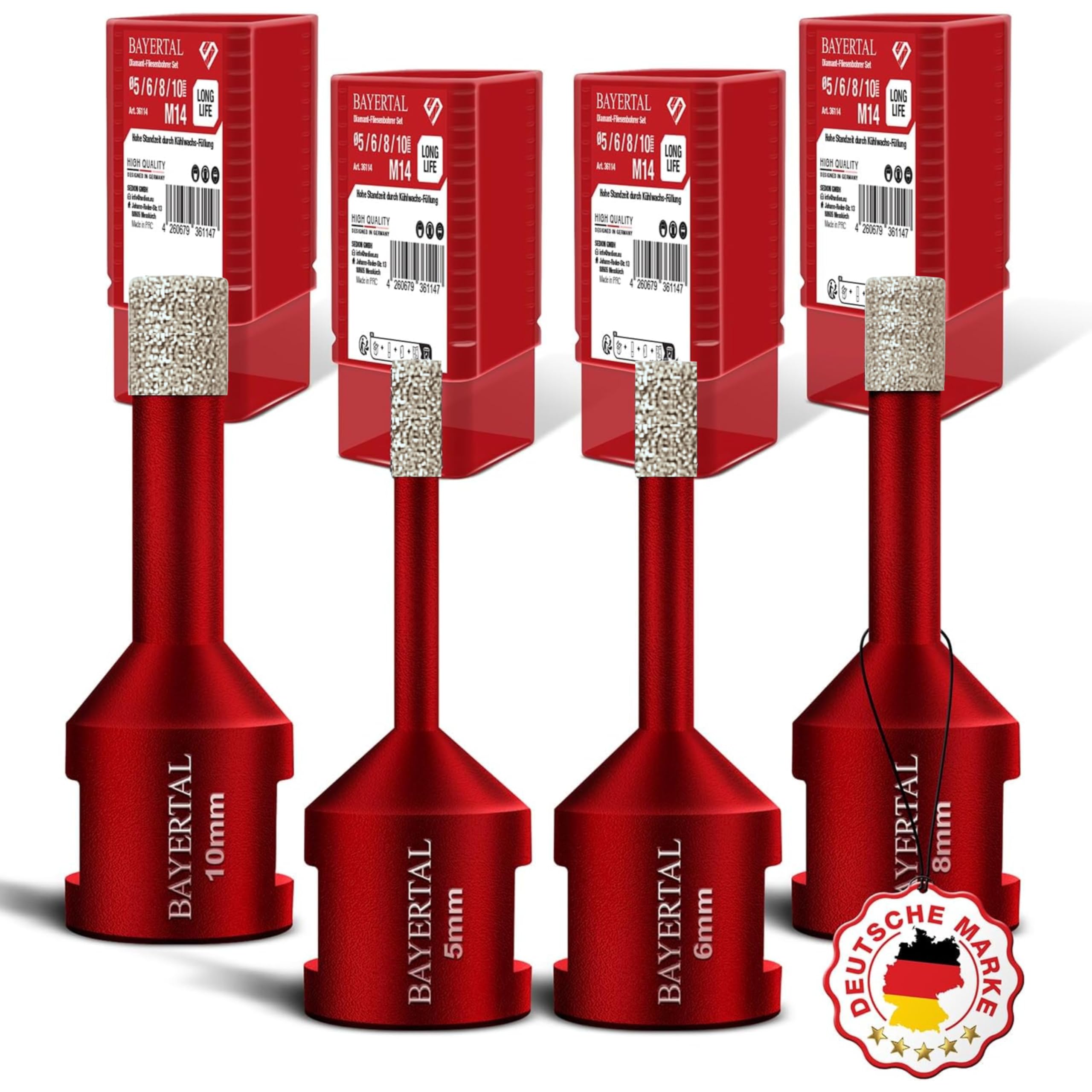 Foret diamant carrelage M14 set de 4 pièces pour carrelage dur et grès