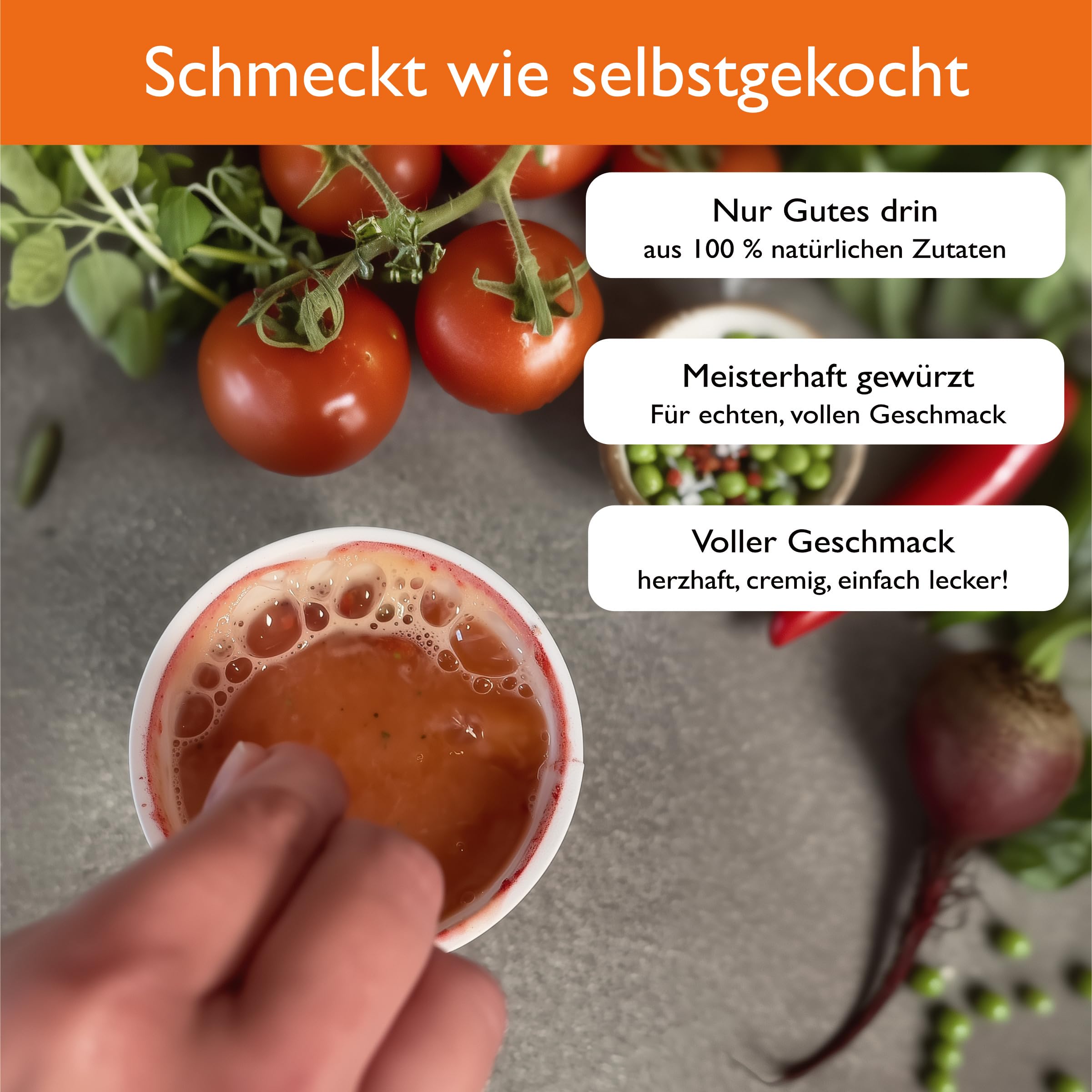 STREET SOUP Suppenkur 3 Tage, 15 vegane Cremesuppen zum Abnehmen & Detox, 100% natürlich, Low Carb & 20% Protein (15 Becher, ergibt je 300 g Suppe)