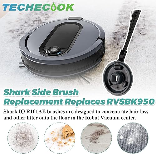 Miniatura 9 de Paquete de 6 filtros de repuesto RVFFK950 para Shark Robot y 8 cepillos laterales RVSBK950 de repuesto para robot Shark ION