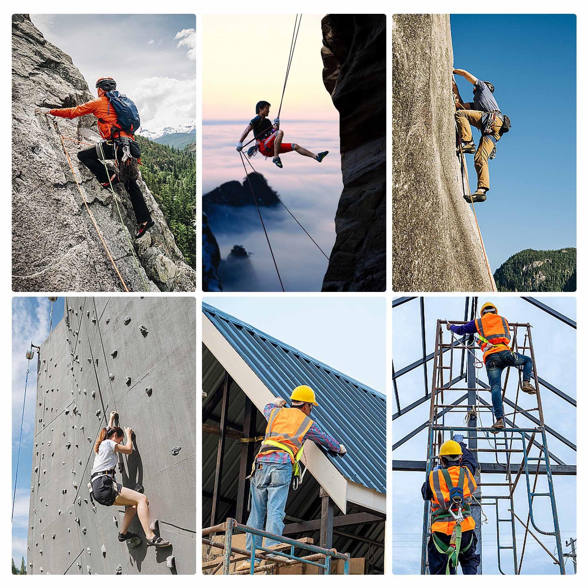 DIJJIG Harnais d'escalade Réglable, Épaississement Élargi Protection Lombaire, pour l'Escalade des Arbres, Alpinisme, Incendie, Sauvetage, Travail en Hauteur, Certification CE