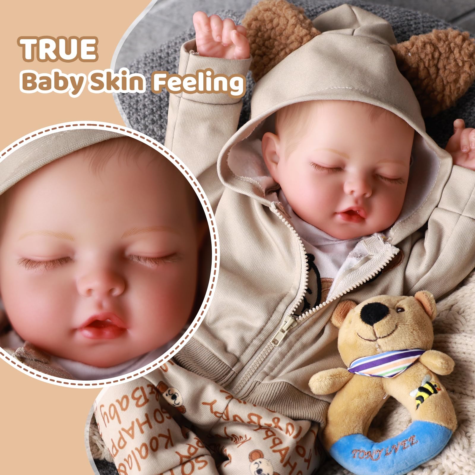 BABESIDE Reborn Dolls Boy- 17 Inch Soft Body Lifelike Baby Doll - Image 3
