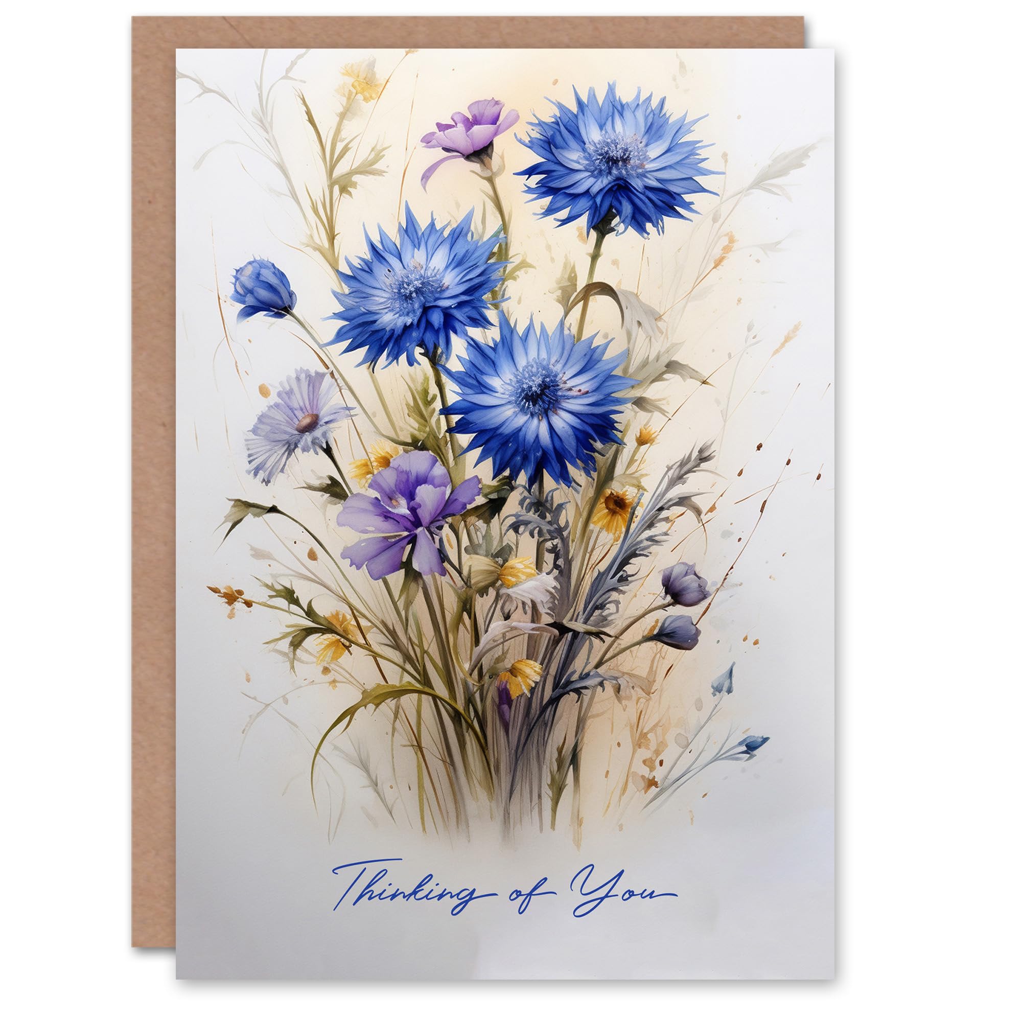 Artery8 Sympathy Greeting Card Wildflower Bouquet Thinking of You For Him Her