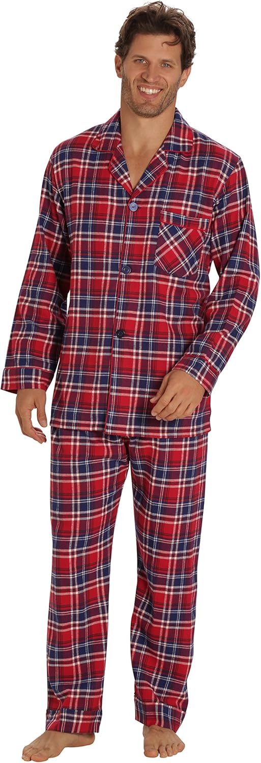 EVERDREAM Sleepwear Mens Flannel Pajamas, Long 100% Cotton Pj Set - Image 4