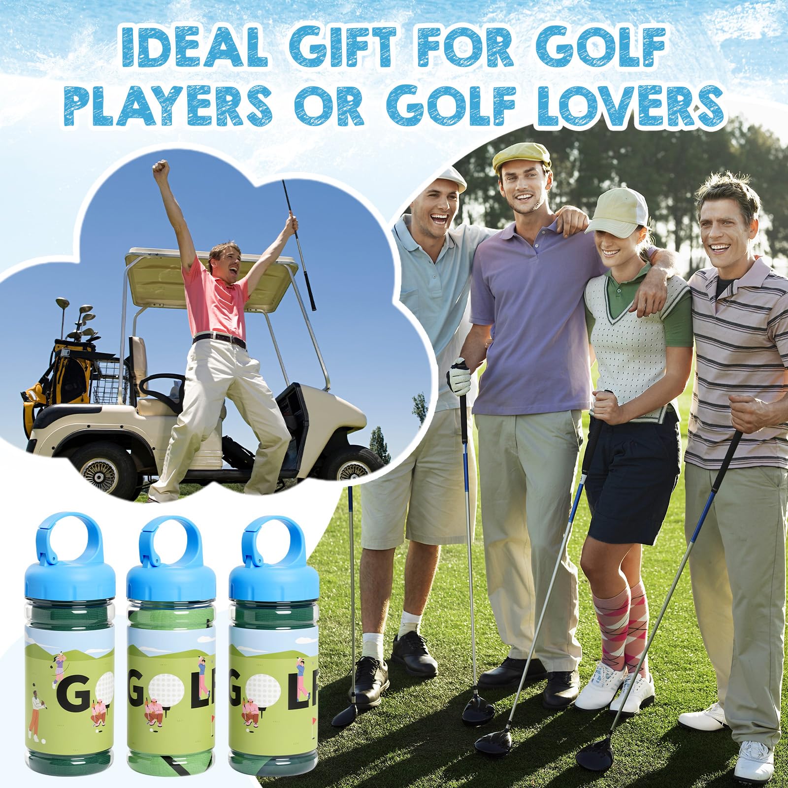 12 Pezzi Asciugamani rinfrescanti da Golf,Basket,Calcio,Sport,bomboniere per Feste di Golf,Asciugamani rinfrescanti Traspiranti e Portatili,Asciugamani Ghiaccio in Microfibra ad Asciugatura Rapida,32