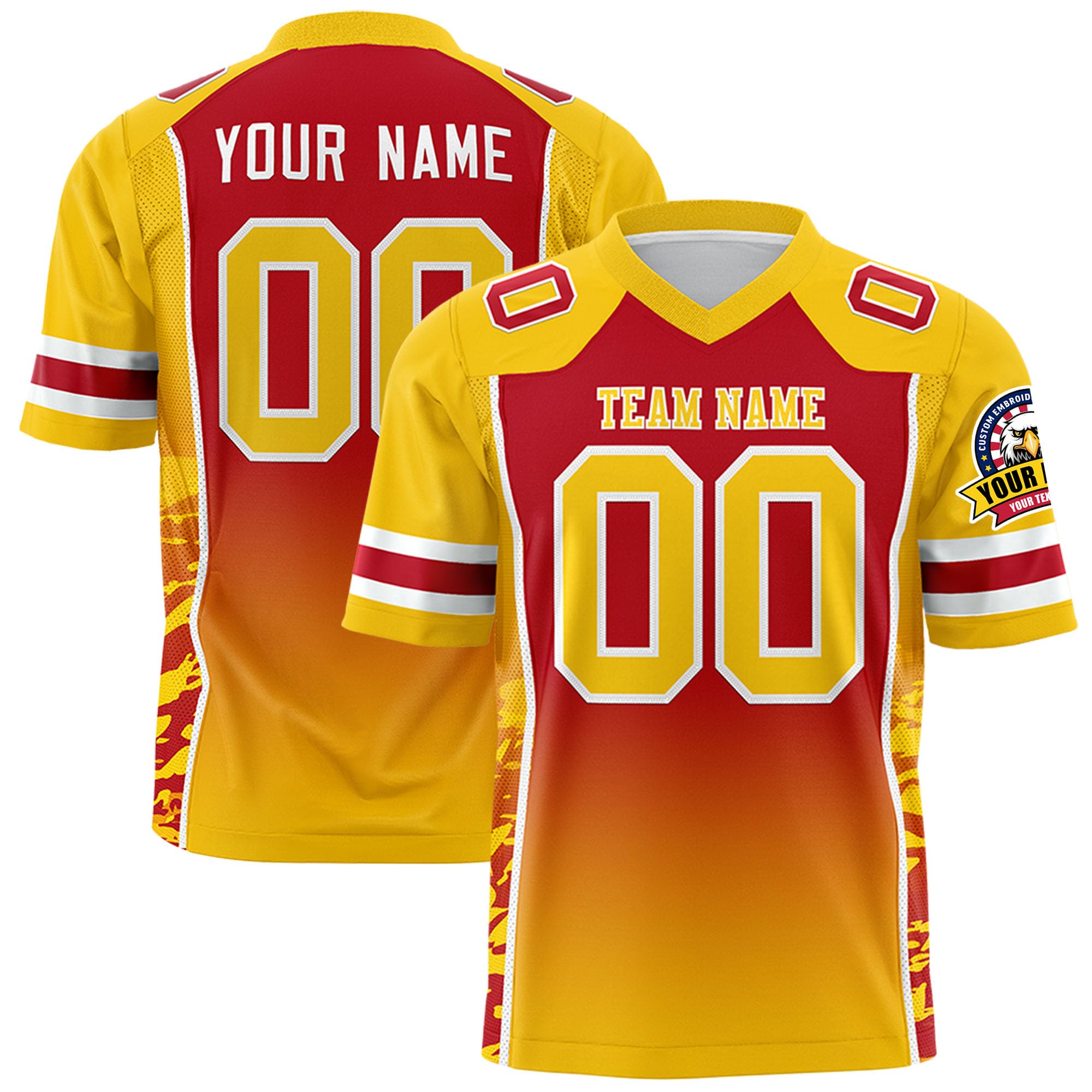 Custom Gradient Football Jersey for Men Women Youth Personalized Sports Shirt Stitched Team Name Number