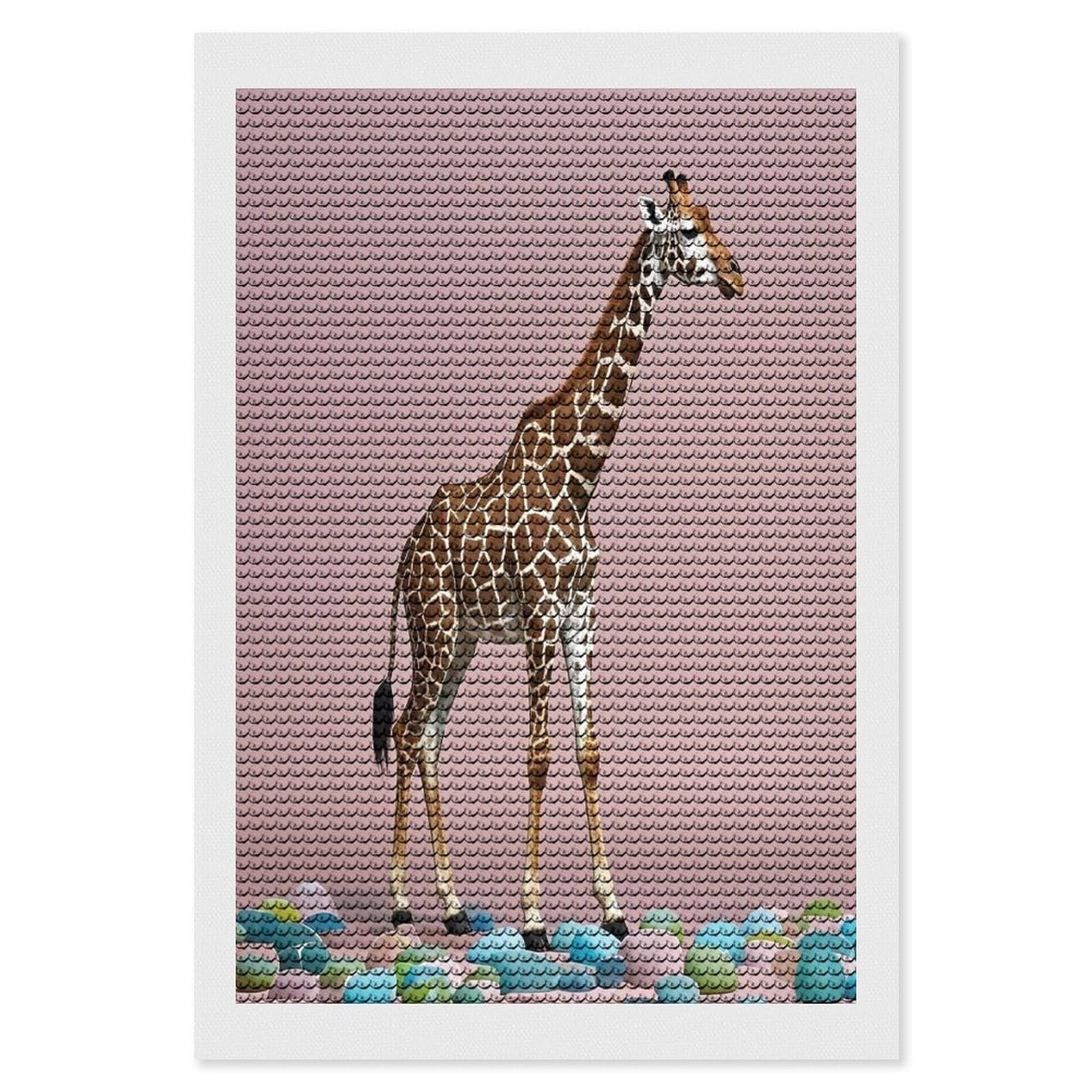 FekiLoot Cherry Giraffe Diamond Painting Kits for Adults Round Paint with Diamonds Pictures Gem Art Painting Kits Personalized Diamond Art Full Drill for Beginners Home Wall Decor