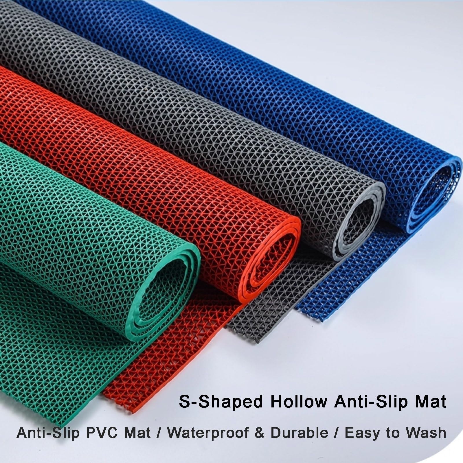 Alfombrillas antideslizantes de PVC, fáciles de cortar y rizar, resistentes para baño, ducha, piscina, garaje, cocina, restaurante, sauna, interior y exterior