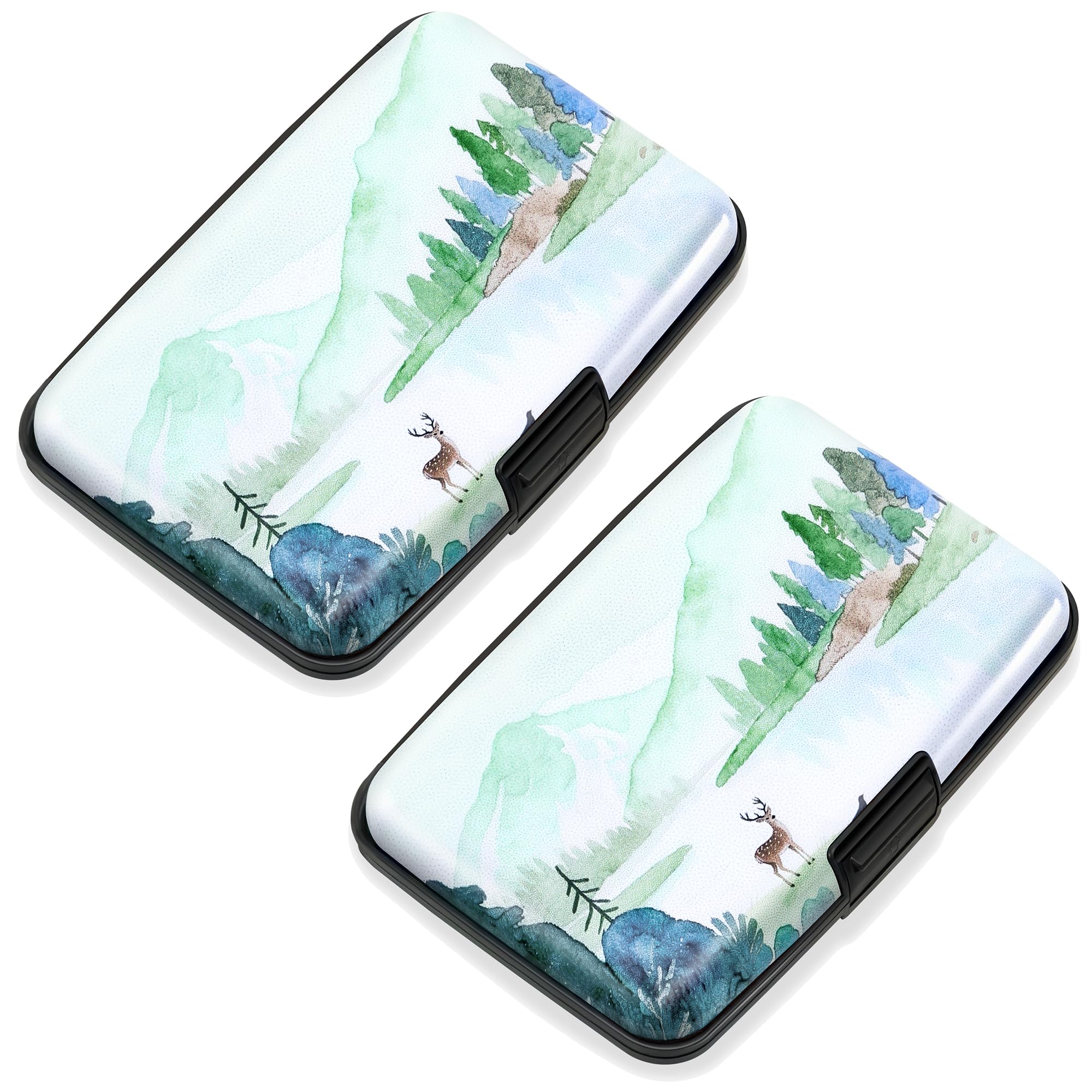 Mayski 2 Pack Credit Card Holder for Women RFID Blocking Wallet, Deer