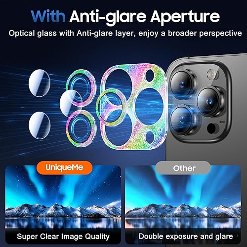 Miniatura 122 de UniqueMe [Paquete de 3 protectores de lente de cámara compatibles con iPhone 14 Pro Max/iPhone 14 Pro, vidrio templado, [compatible con fundas]