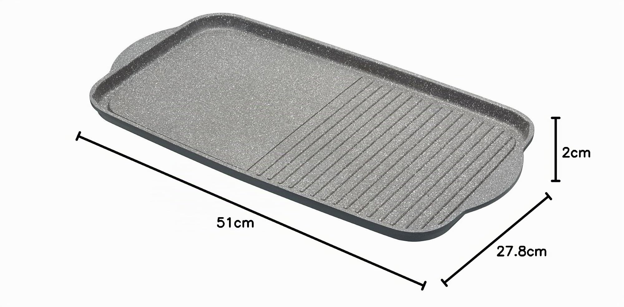 MasterClass Plancha de asar de aluminio fundido antiadherente apta para inducción, 51 x 27 cm (20" x 10,5")
