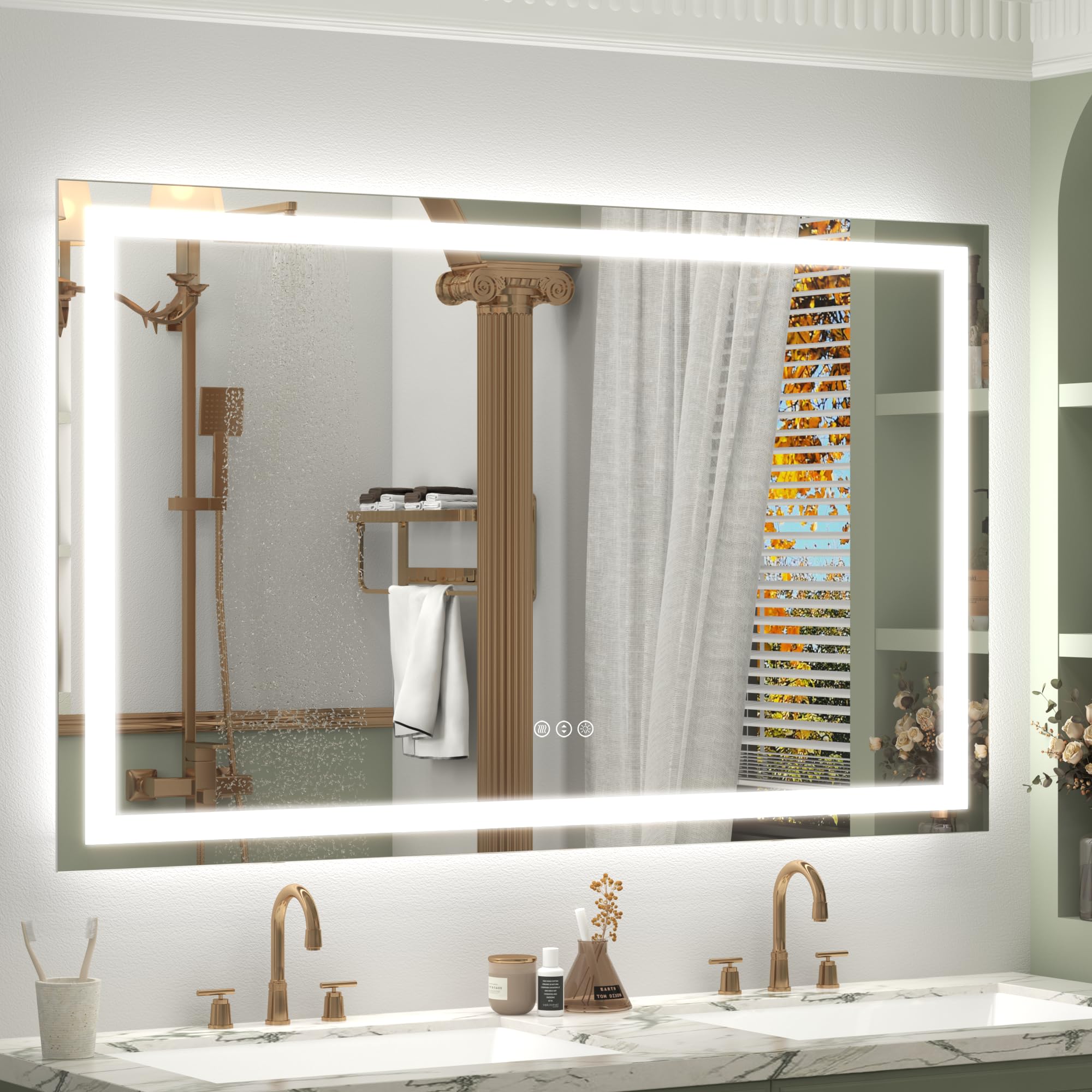 48x30 Inch LED Lighted Bathroom Vanity Mirror for Wall