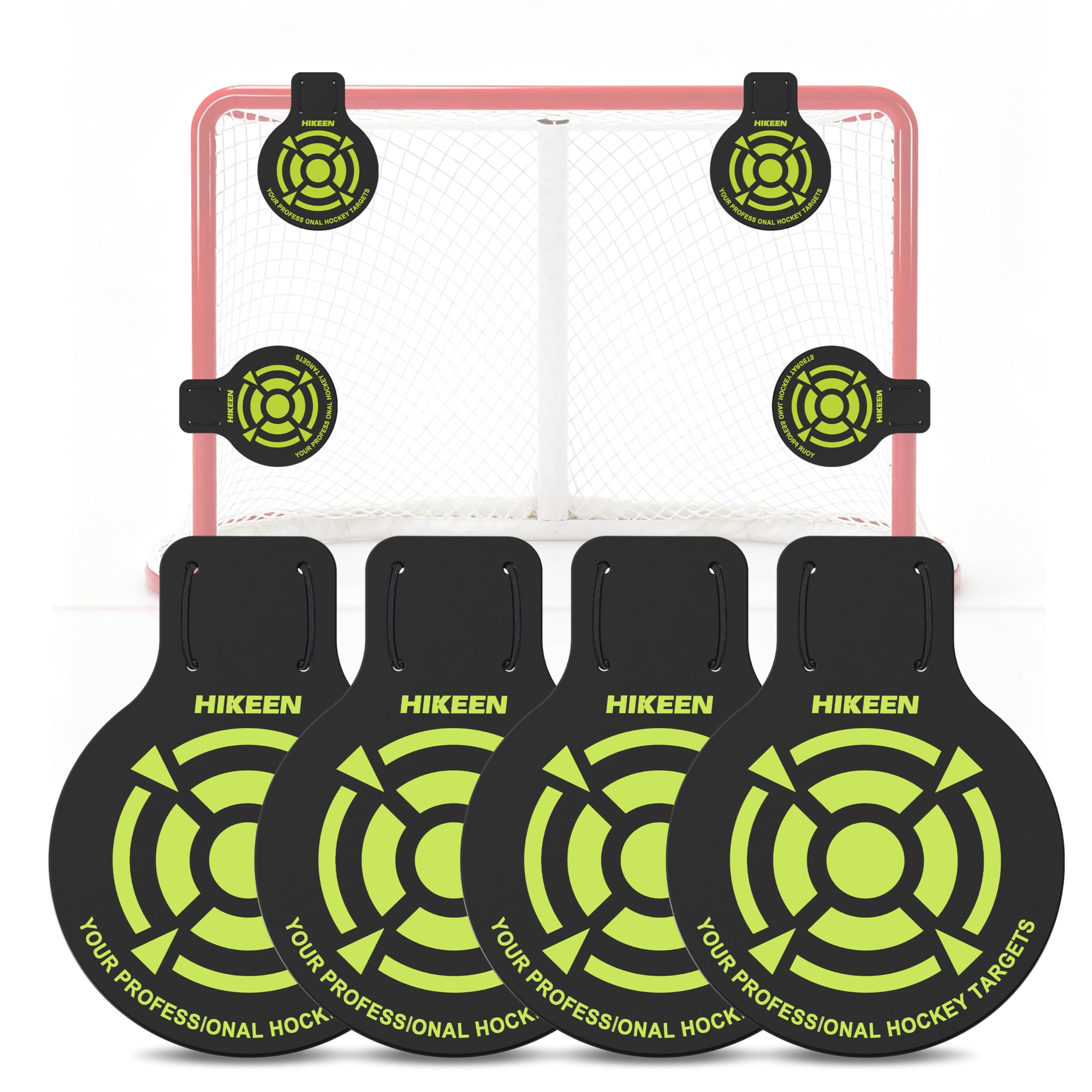 BOOSTEADY Lot de 4 Cibles de Tir pour Hockey sur Glace, Cibles de Gardien de But de Hockey en PVC Robuste de 5 mm d'Épaisseur, Equipement d'Entraînement pour Crosse & Hockey