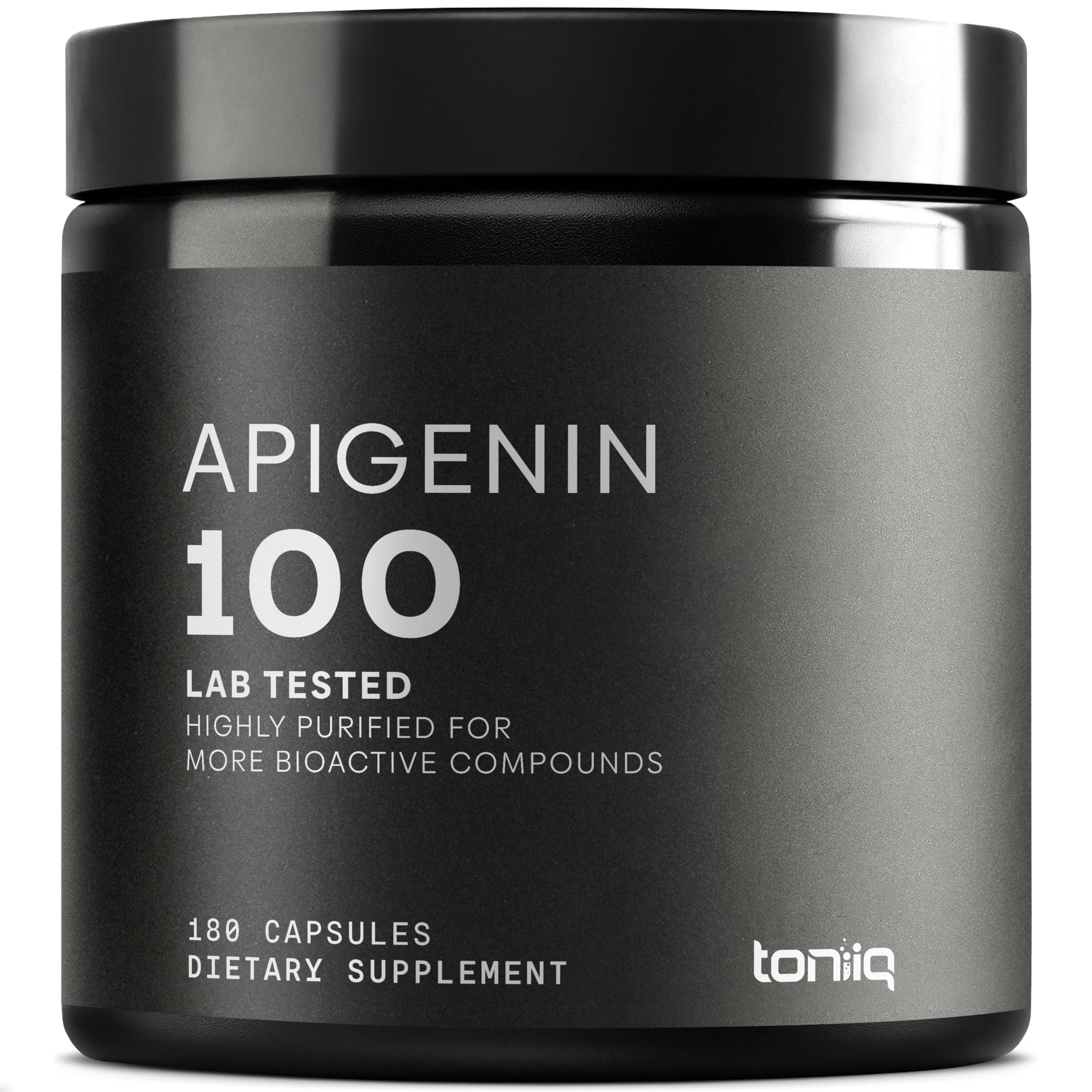 Toniiq Ultra High Strength Apigenin - 100mg Concentrated Formula - 98%+ Highly Purified - 180 Vegetarian Capsules