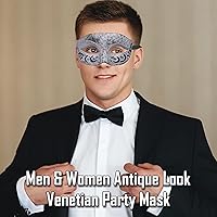 Vista 34 de Máscara de mascarada para hombre, máscara de aspecto antiguo para Halloween, fiesta veneciana, fiesta de máscaras y baile de máscaras