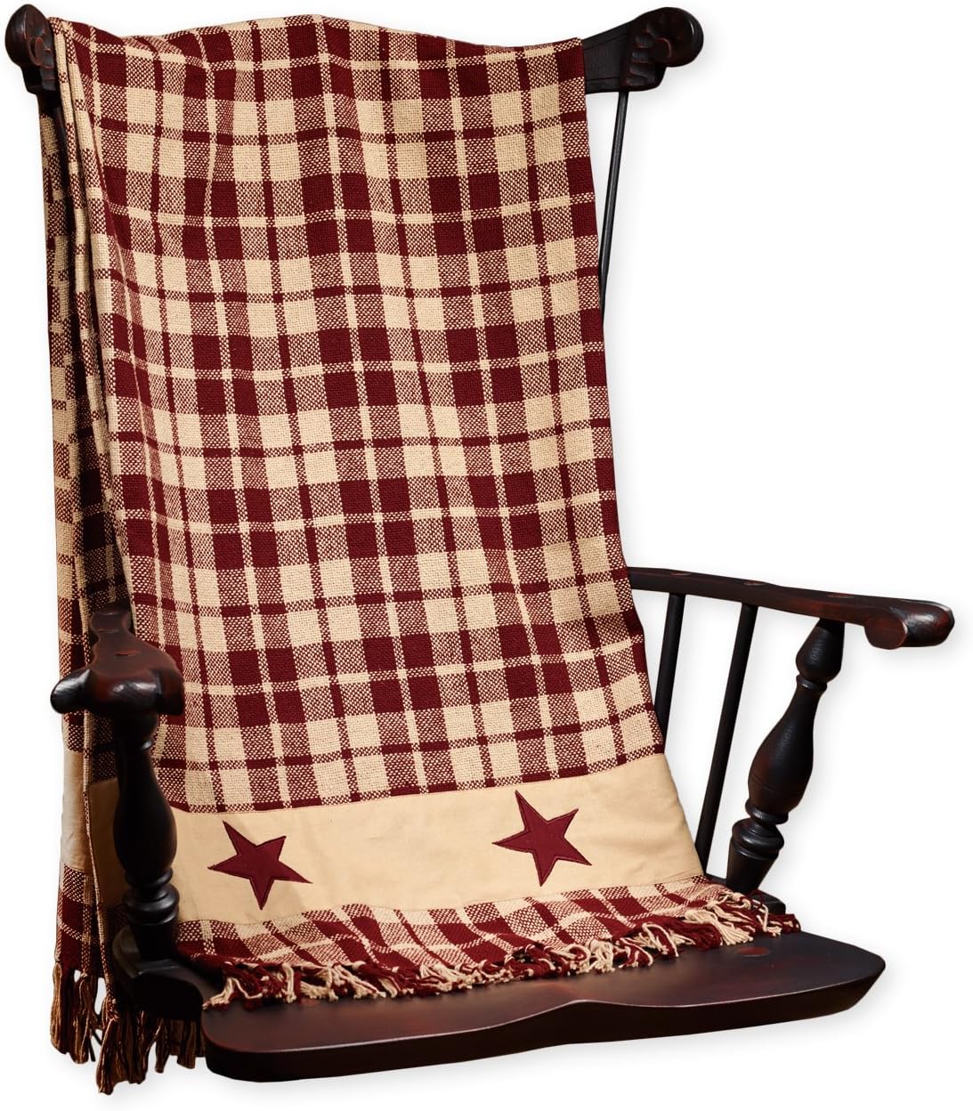 Burgundy Farmhouse Star Throw